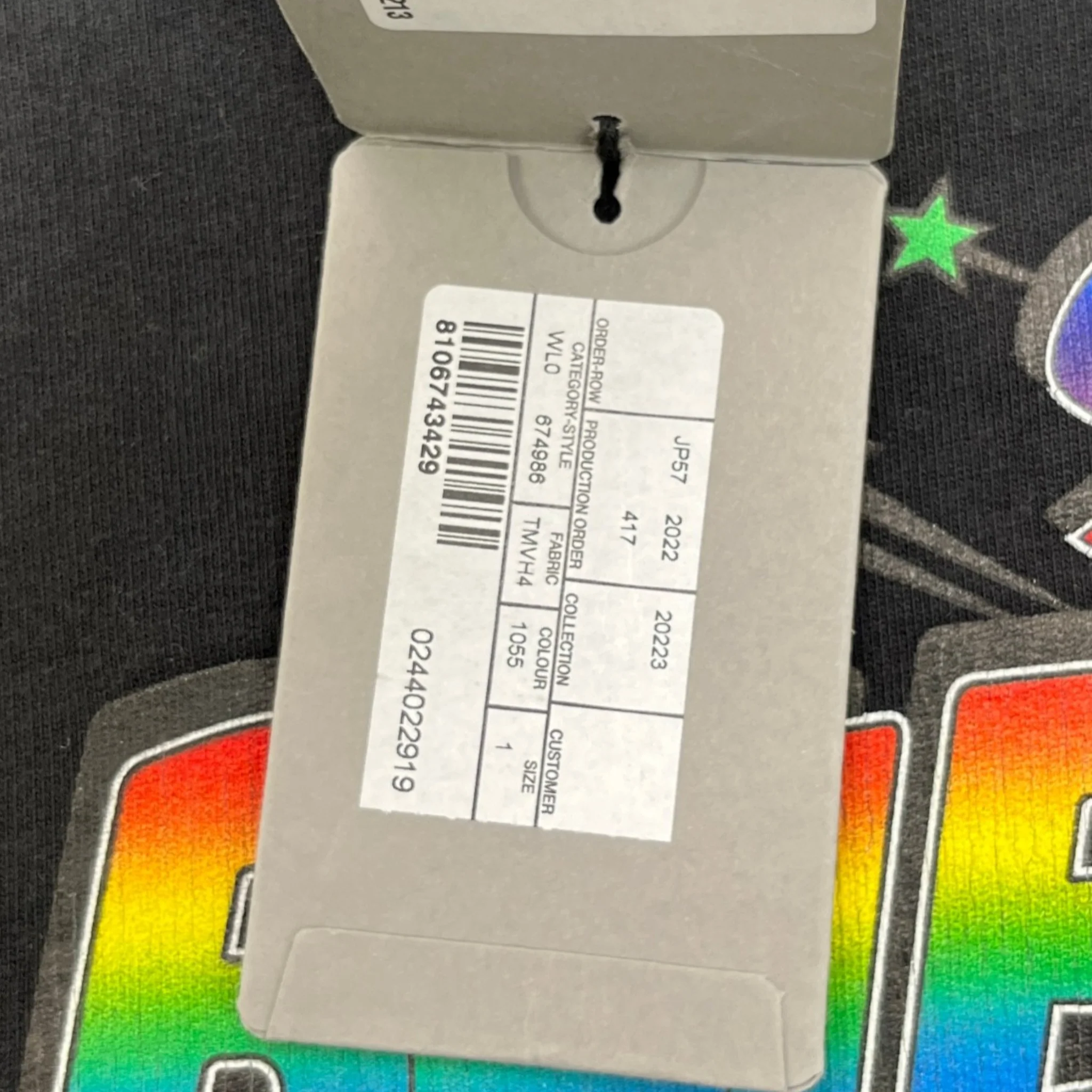 90/10 Logo Print Hoodie Black Size M - Image 7