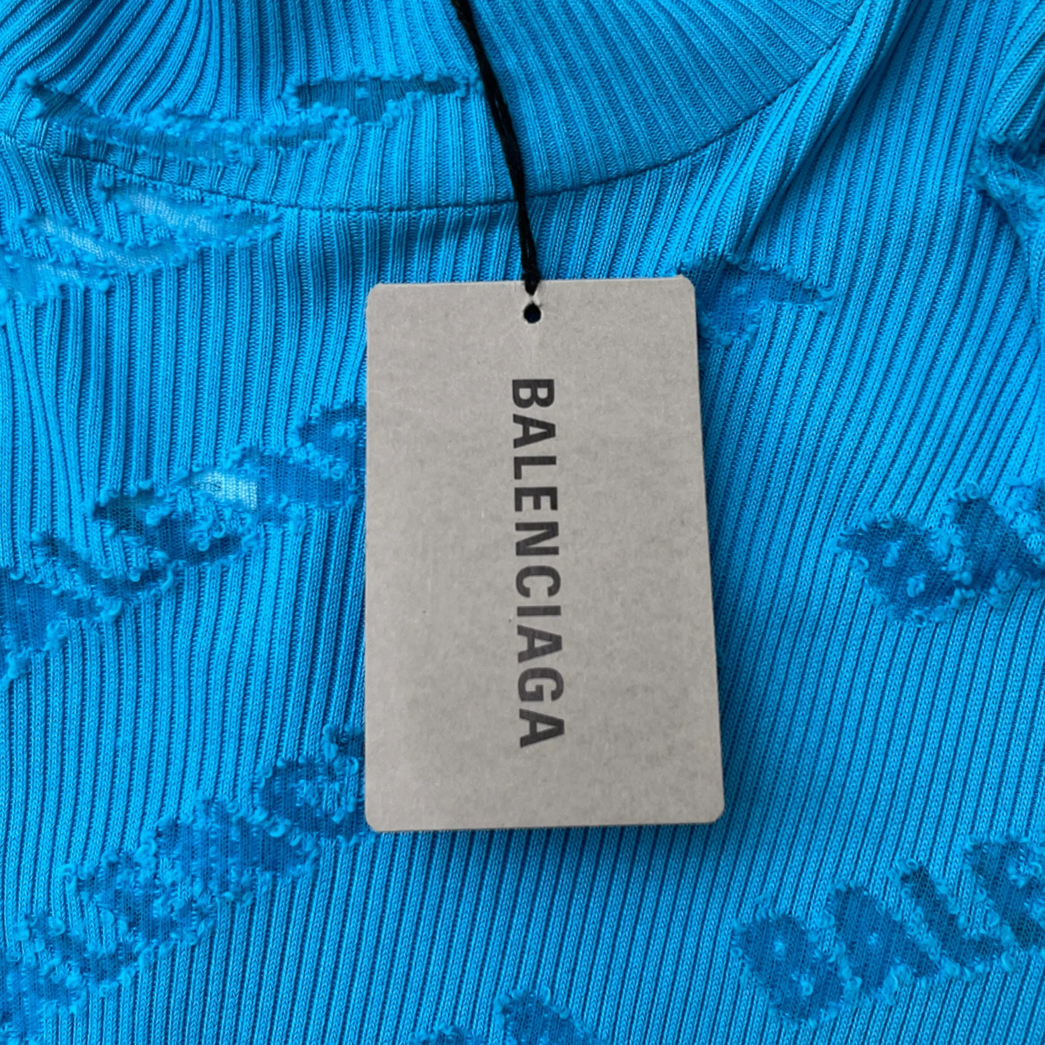 All Over Logo Print Long Sleeve T-Shirt Blue Size S - Image 6