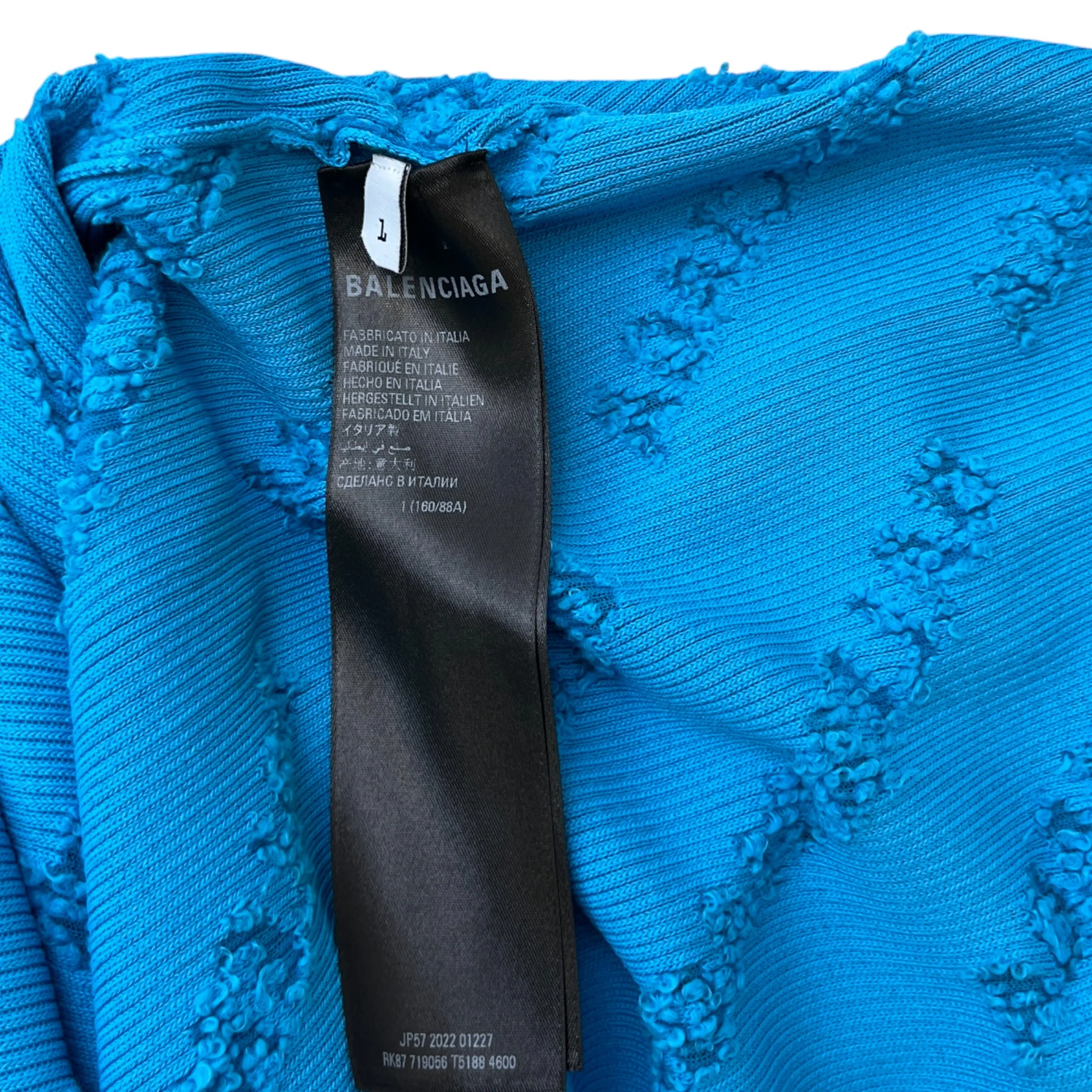 All Over Logo Print Long Sleeve T-Shirt Blue Size S - Image 8