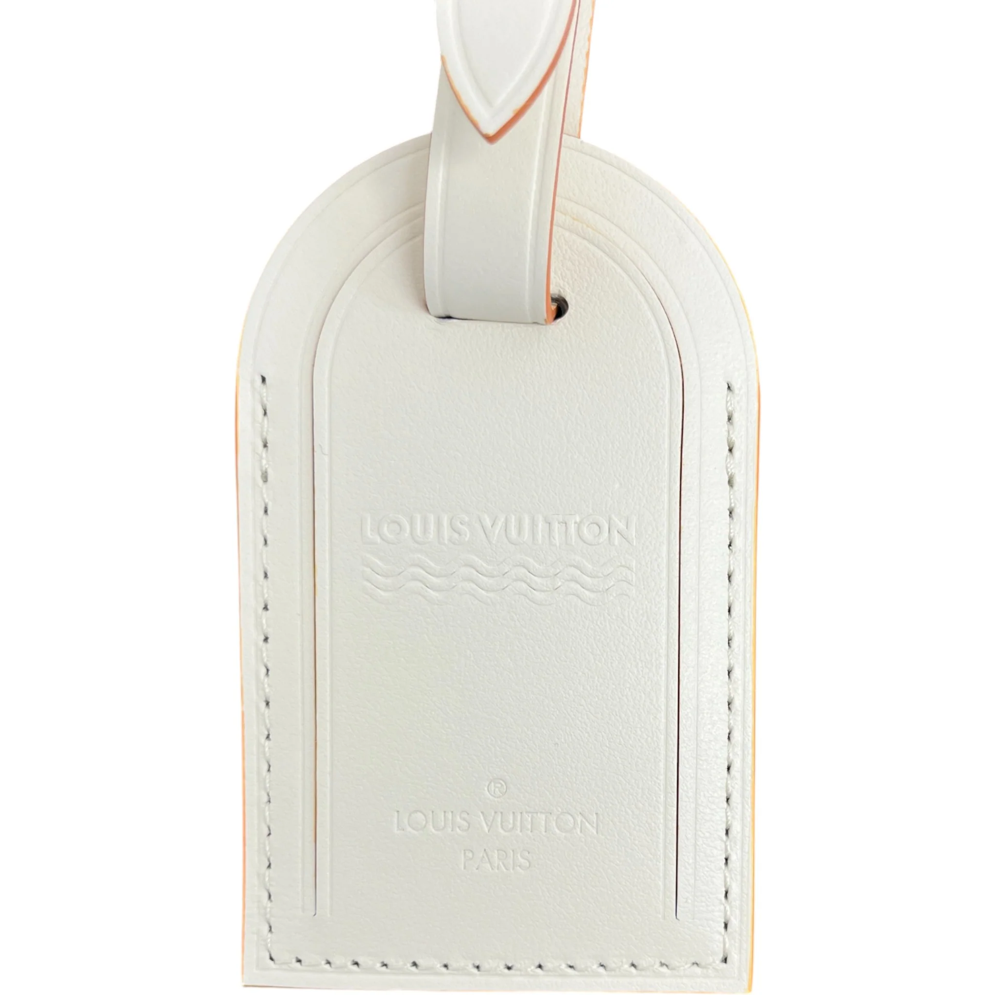 Embossed Logo Luggage Tag Cream - Image 4