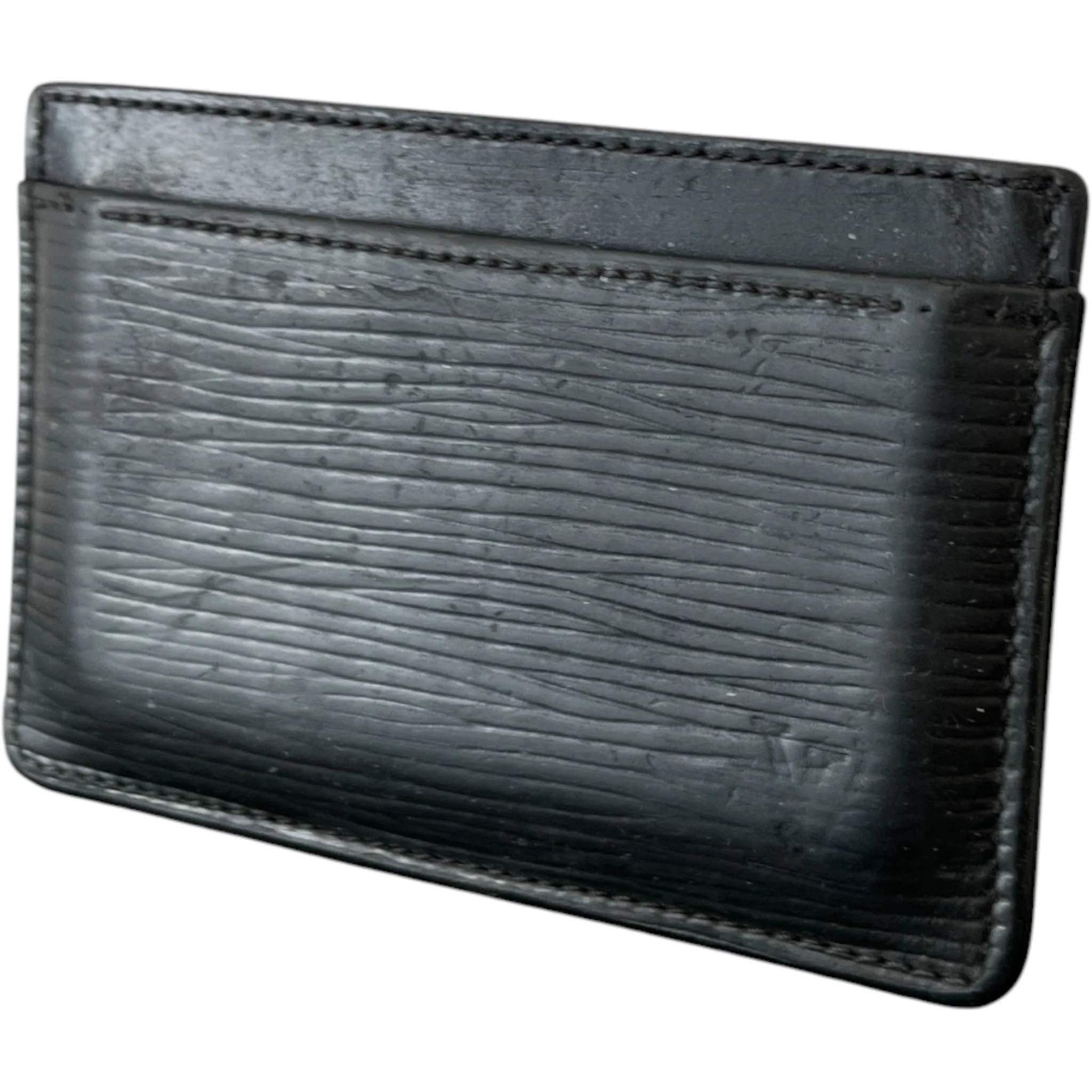 Epi Leather Card Holder Black - Image 3