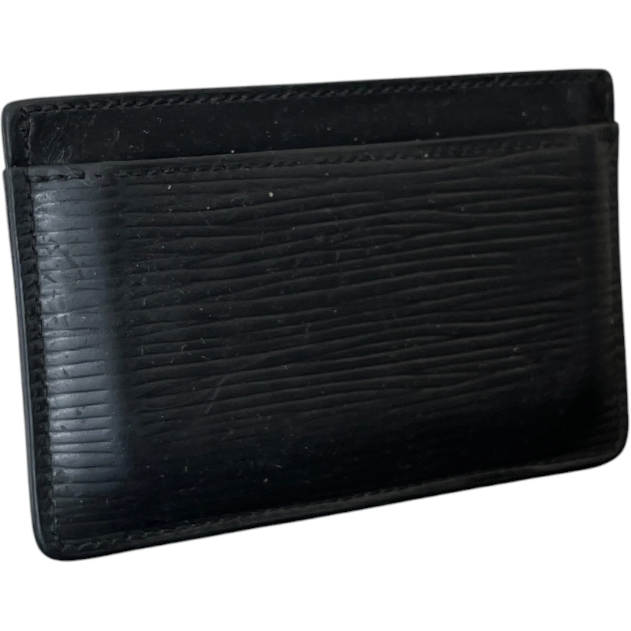 Epi Leather Card Holder Black - Image 4