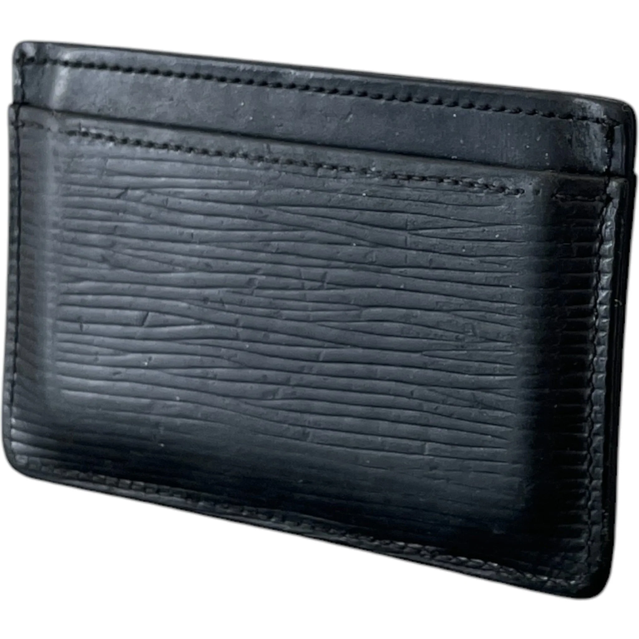 Epi Leather Card Holder Black - Image 5