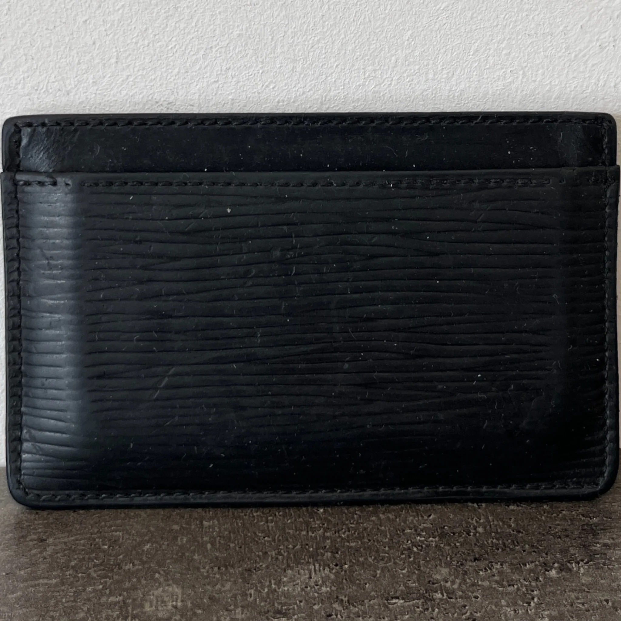 Epi Leather Card Holder Black - Image 8