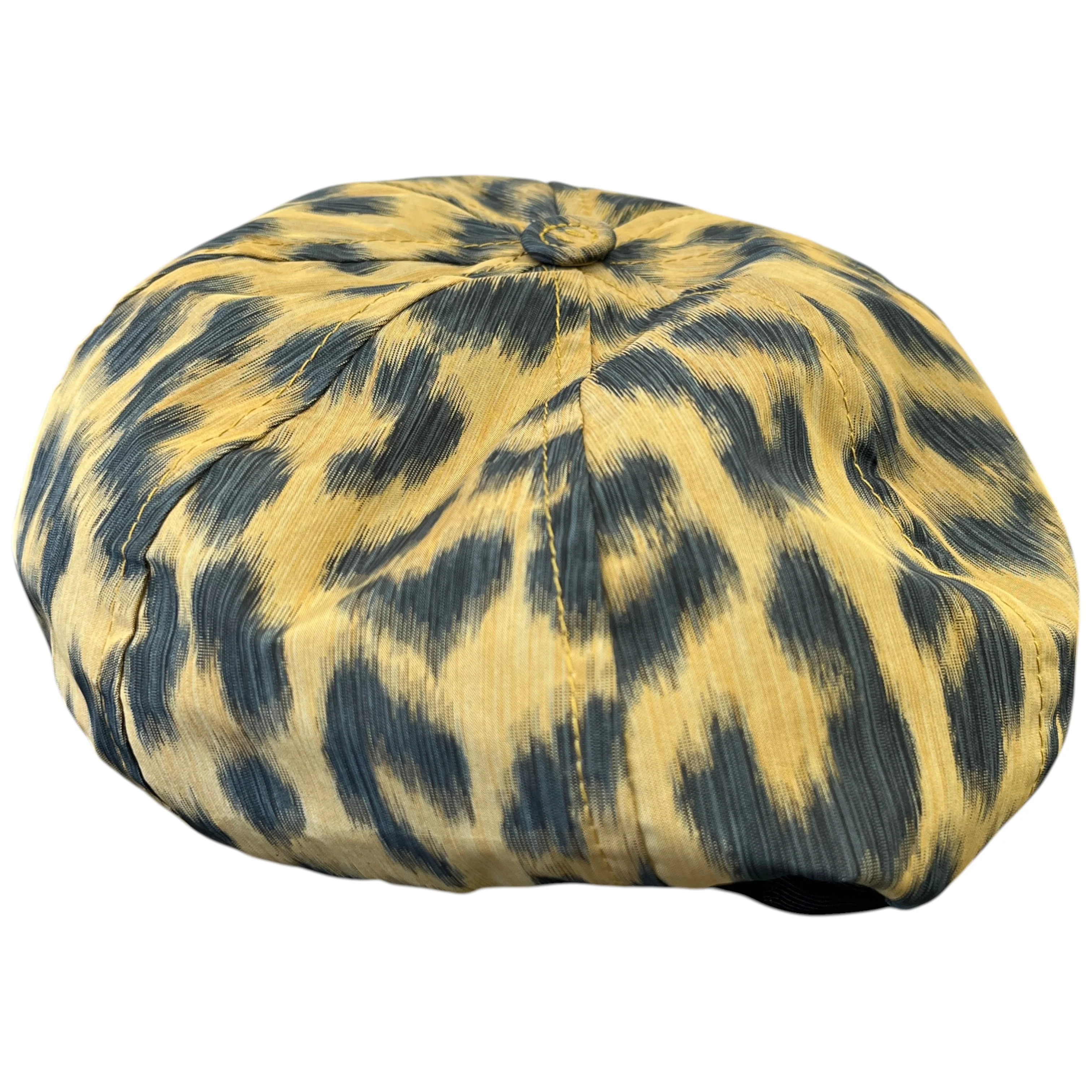 Leopard Printed Beret Hat Black