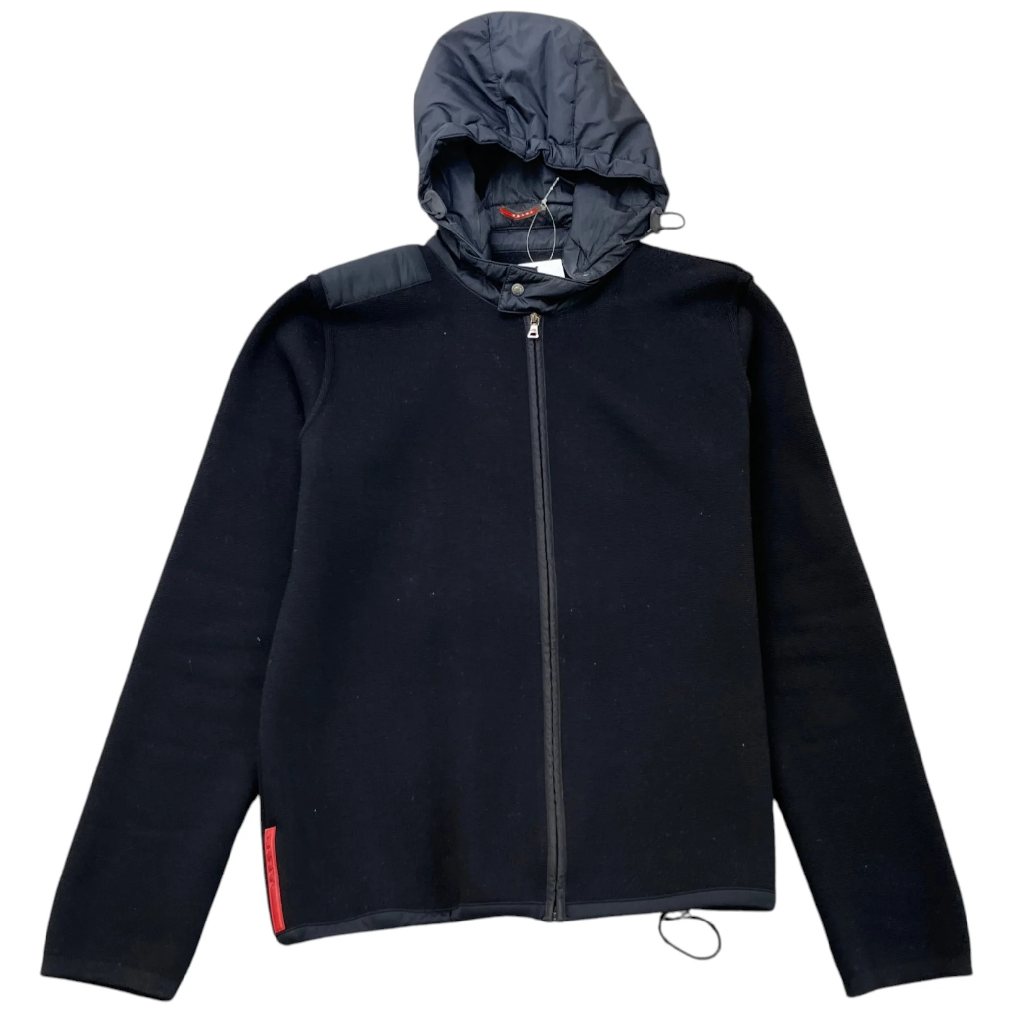 Men's 00S Nylon Zip Up Hoodie Black Size IT 50 / UK L