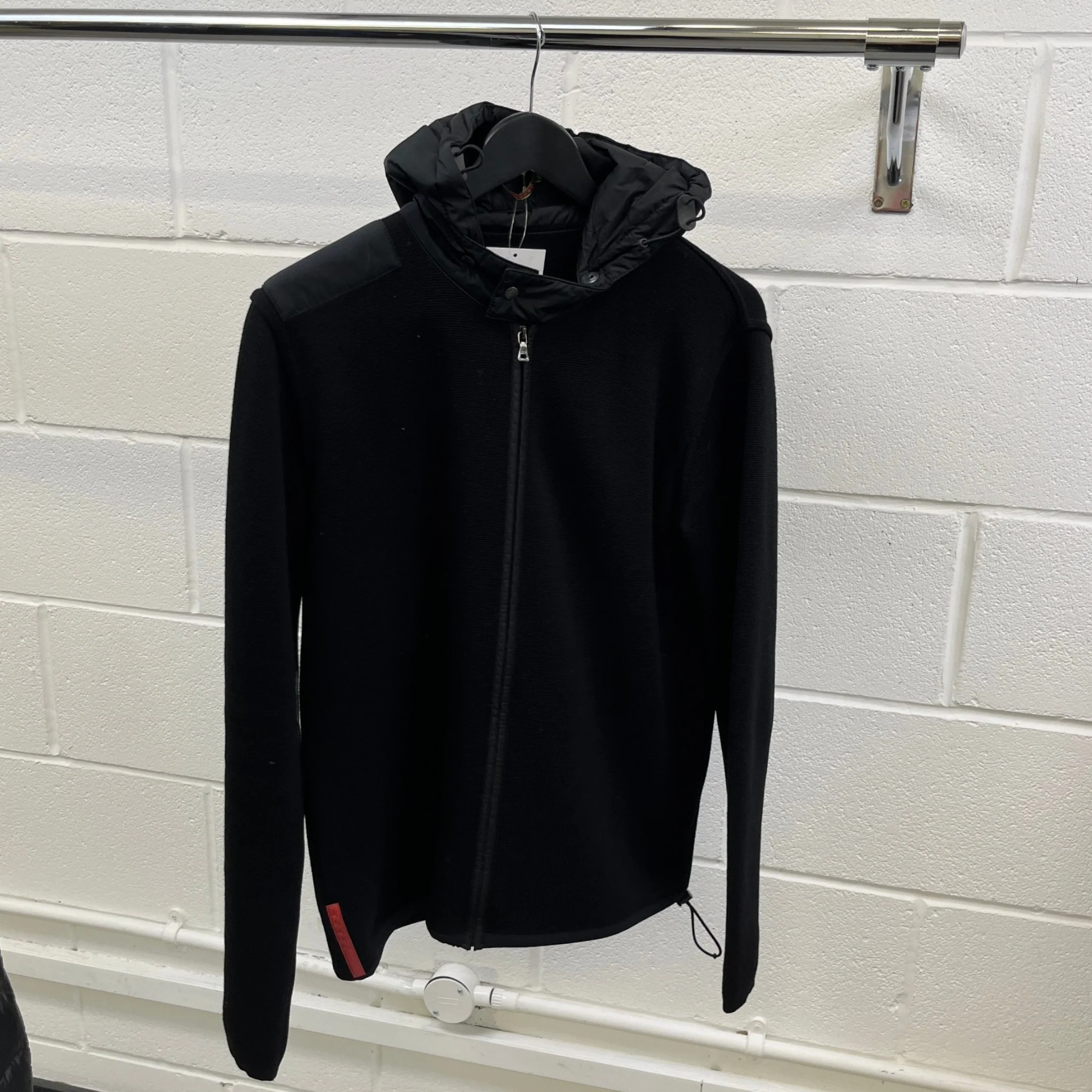 Men's 00S Nylon Zip Up Hoodie Black Size IT 50 / UK L - Image 8