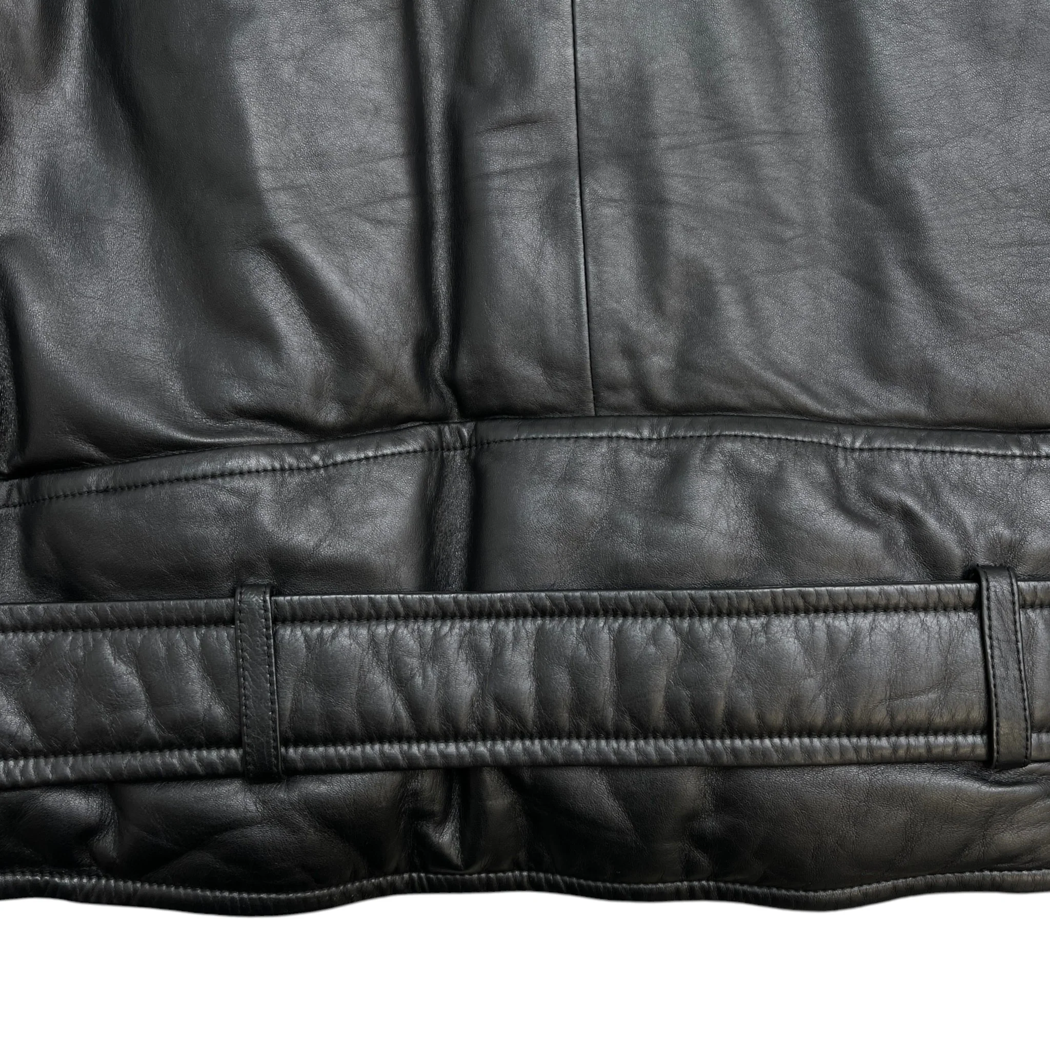 Men's 2021 Lamb Leather Moto Jacket Black Size IT 58 / XXXXL - Image 13