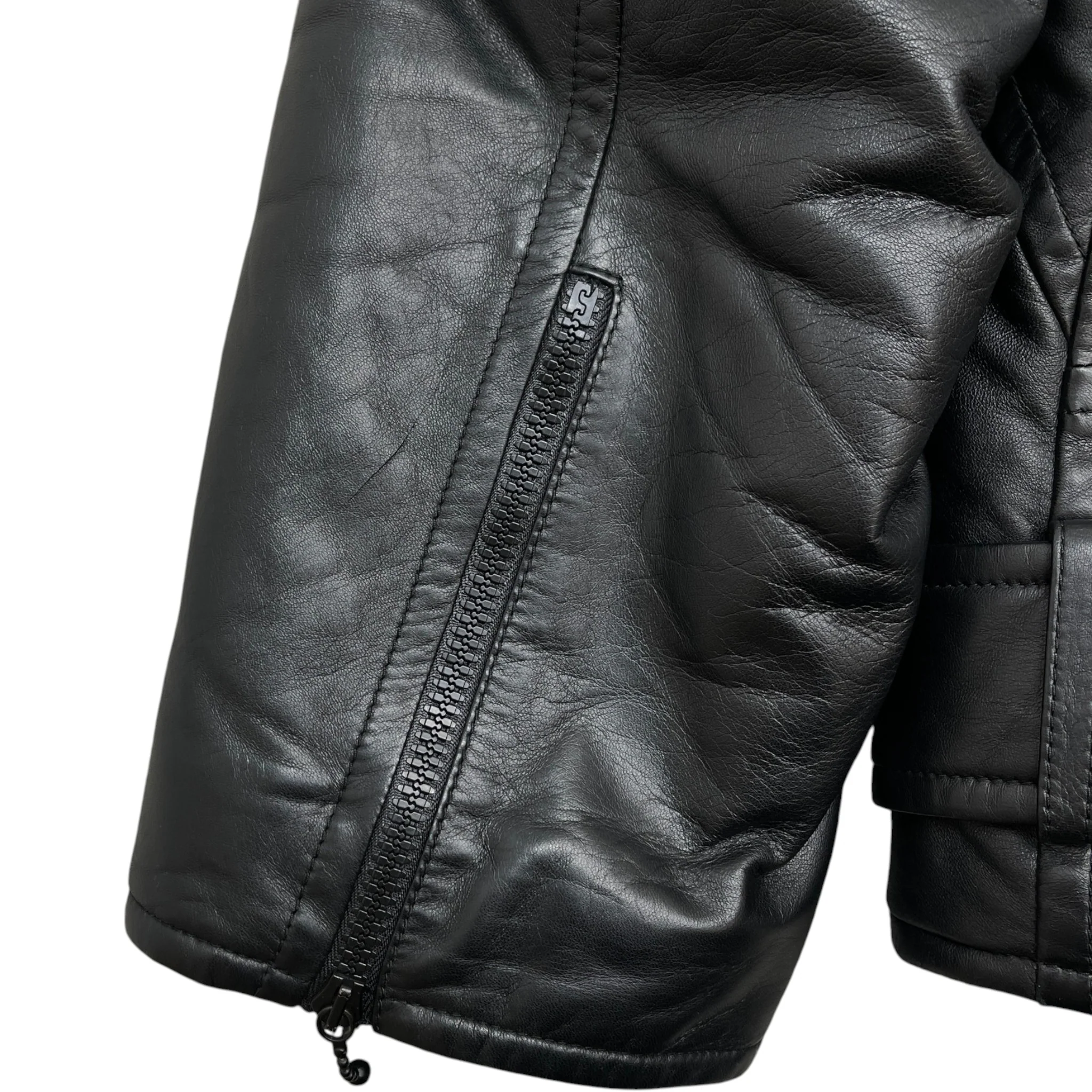Men's 2021 Lamb Leather Moto Jacket Black Size IT 58 / XXXXL - Image 14