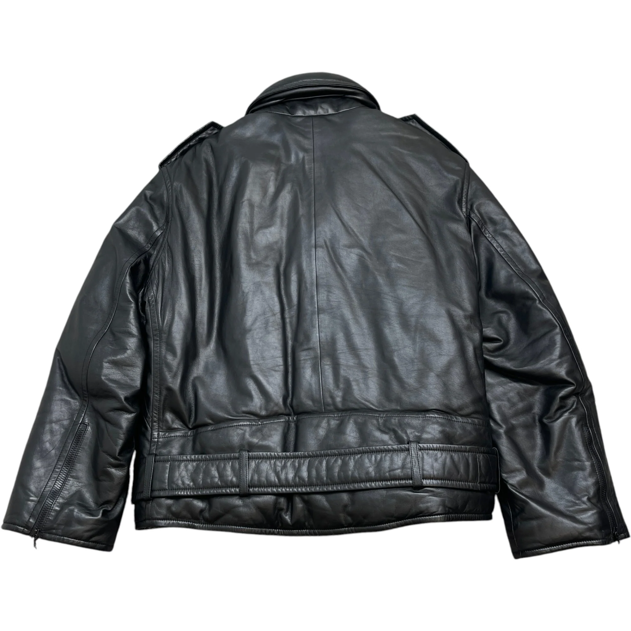 Men's 2021 Lamb Leather Moto Jacket Black Size IT 58 / XXXXL - Image 2