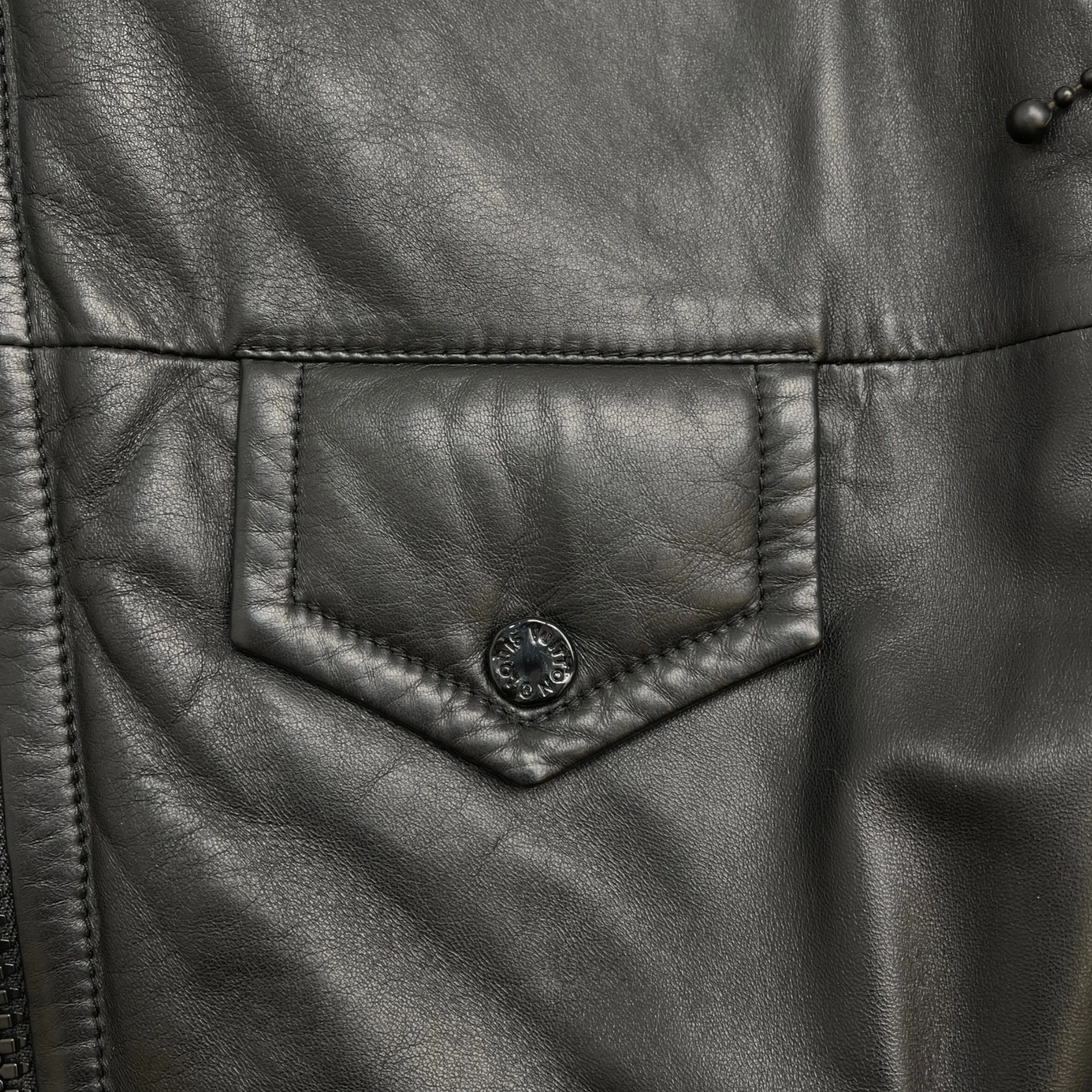 Men's 2021 Lamb Leather Moto Jacket Black Size IT 58 / XXXXL - Image 9