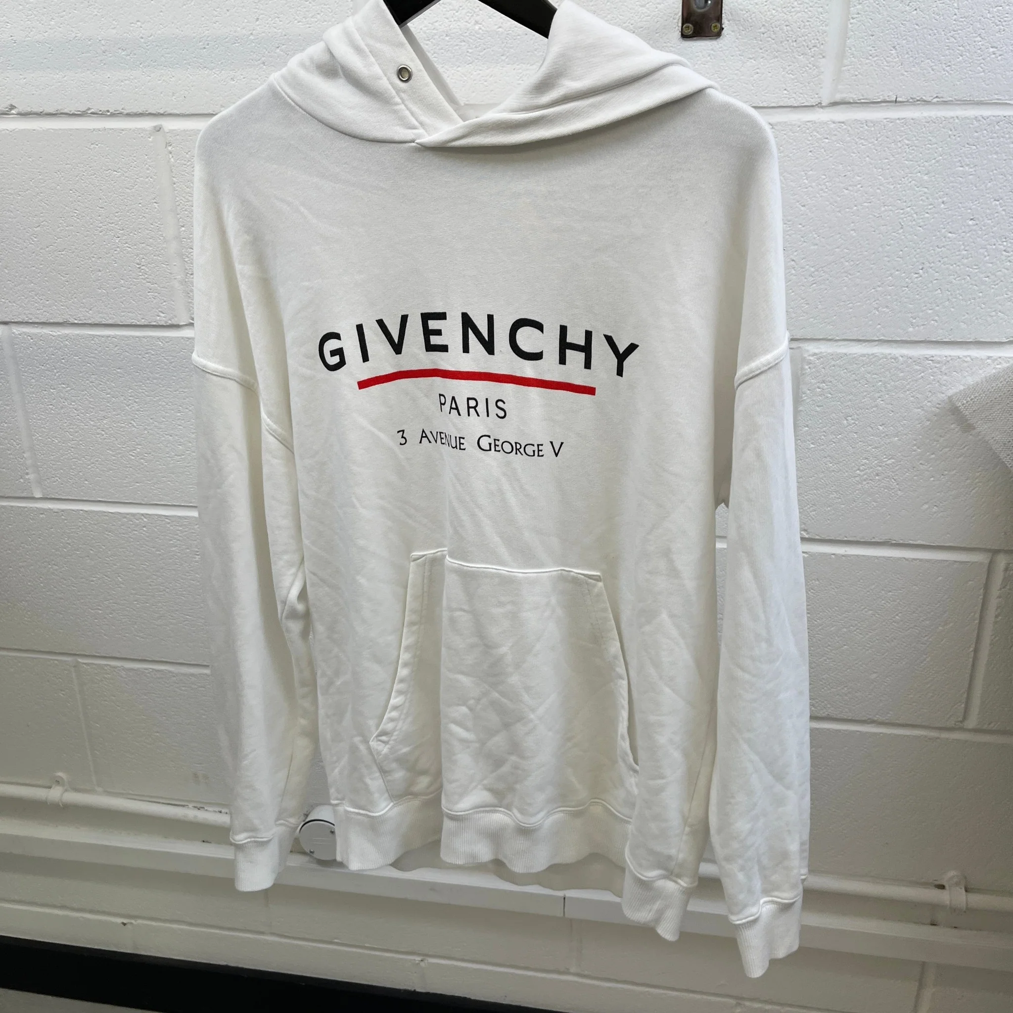 Men's 3 Avenue George V Hoodie White Size S - Image 7