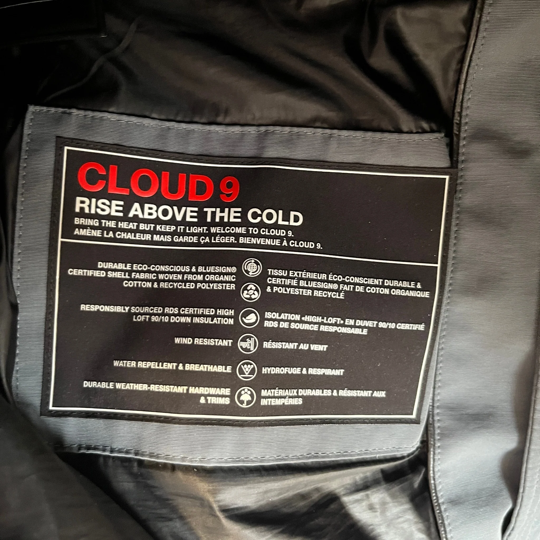 Men's 3Q Down Jacket Grey Size M - Image 7