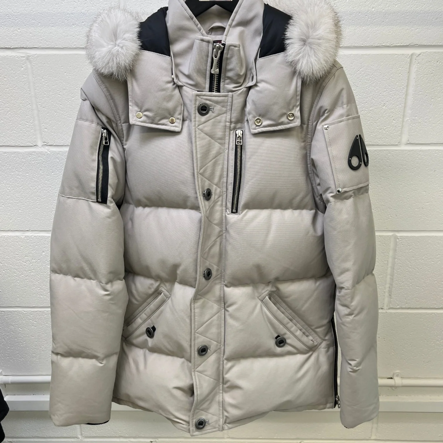 Men's 3Q Down Jacket Grey Size M - Image 12