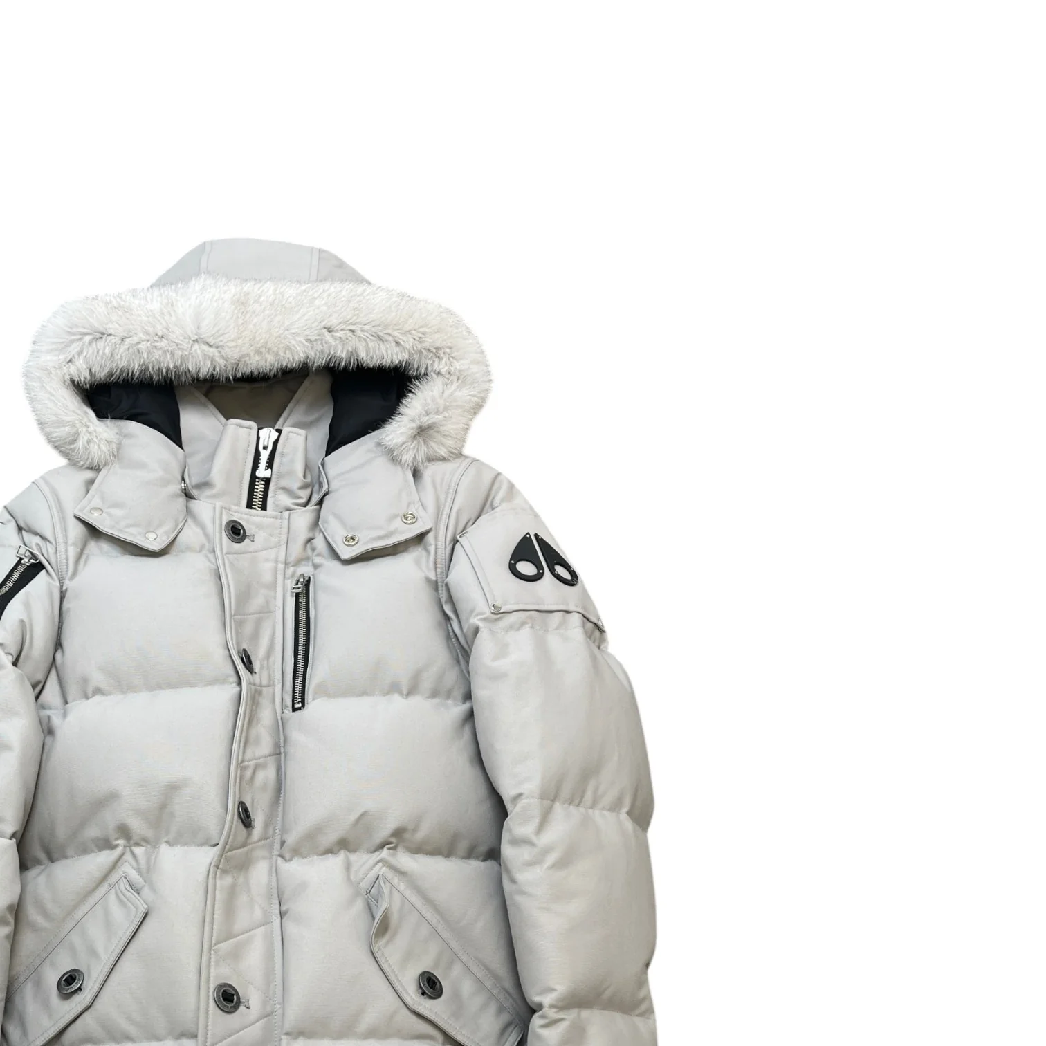 Men's 3Q Down Jacket Grey Size M - Image 3