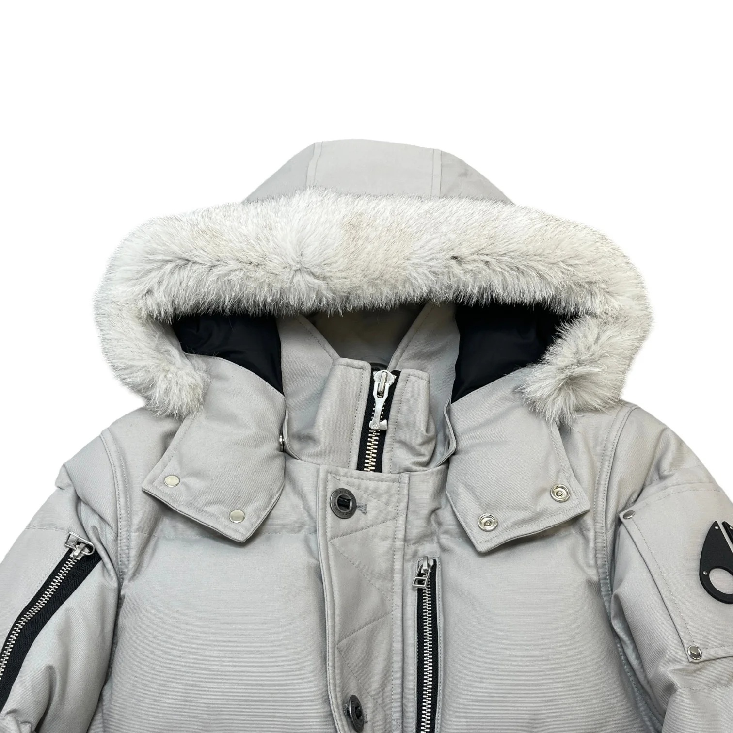 Men's 3Q Down Jacket Grey Size M - Image 5