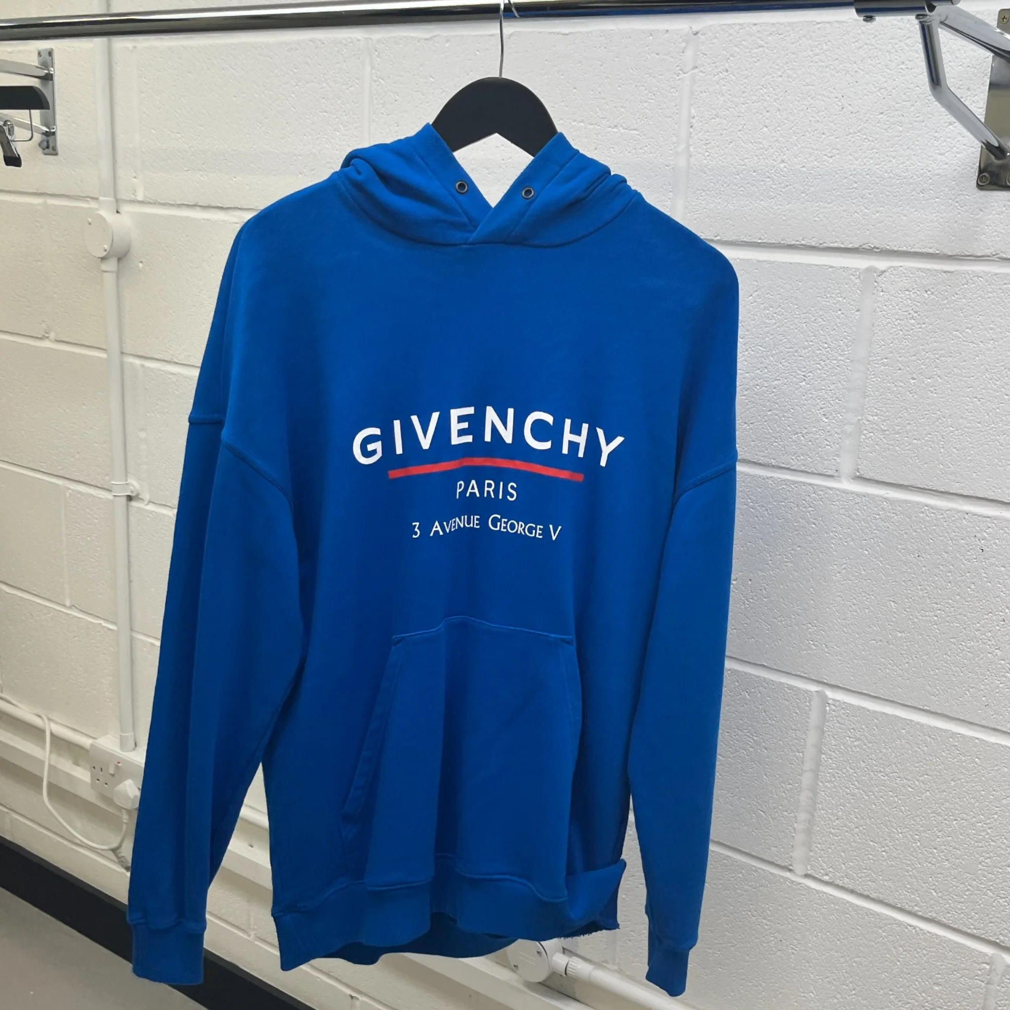 Men's Address Logo Hoodie Blue Size S - Image 8