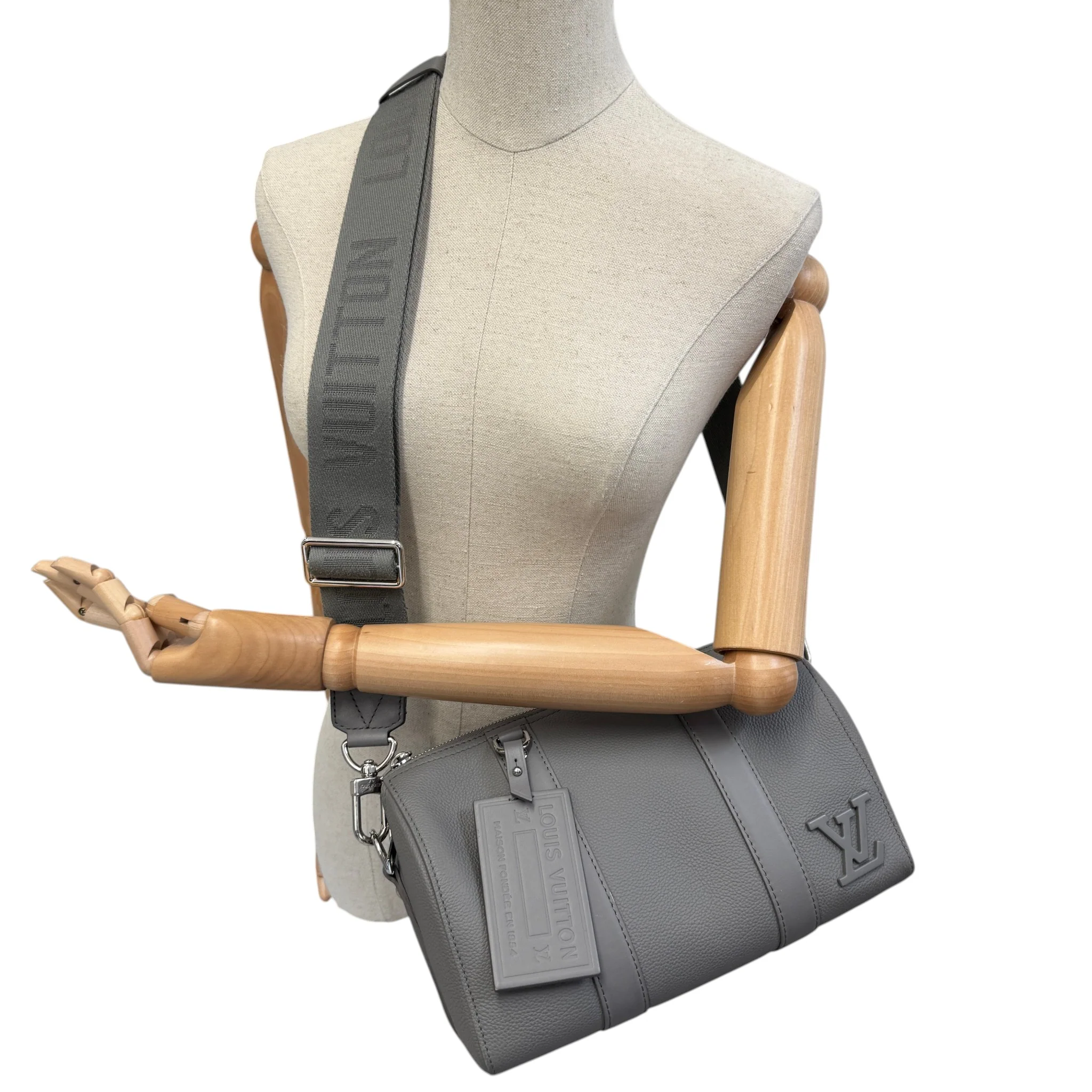 Men's Aerogram City Keepall Crossbody Bag Grey - Image 2