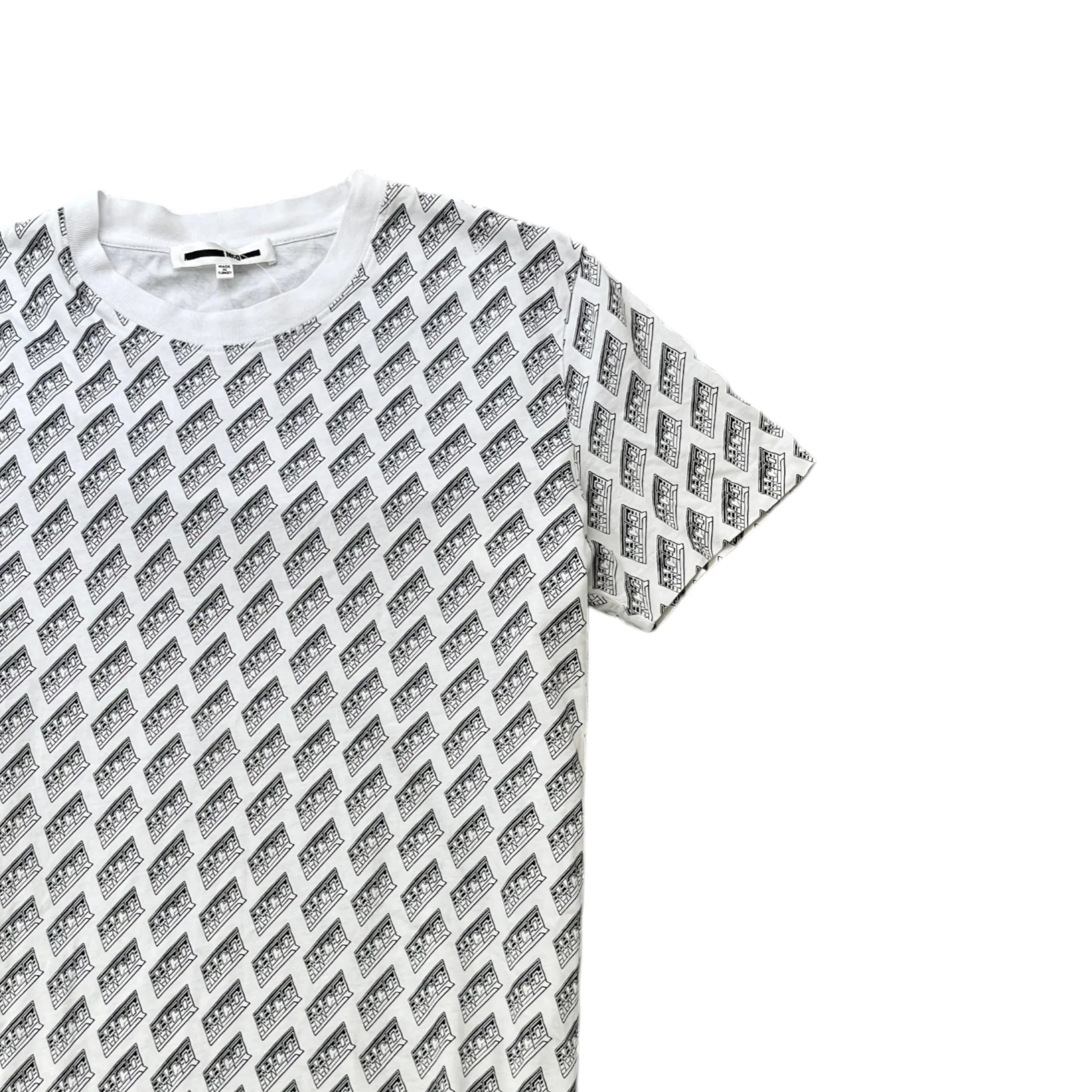 Men's All Over Logo T-Shirt White Size M - Image 3