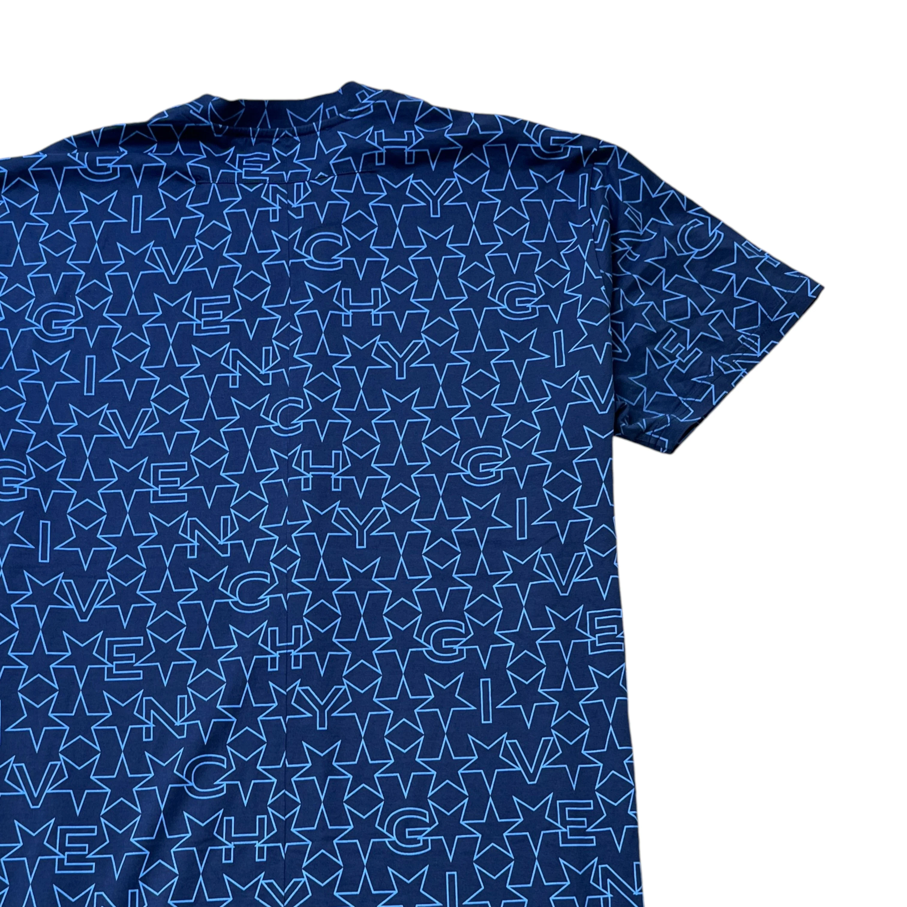 Men's All Over Star Print T-Shirt Navy Size XXS - Image 6