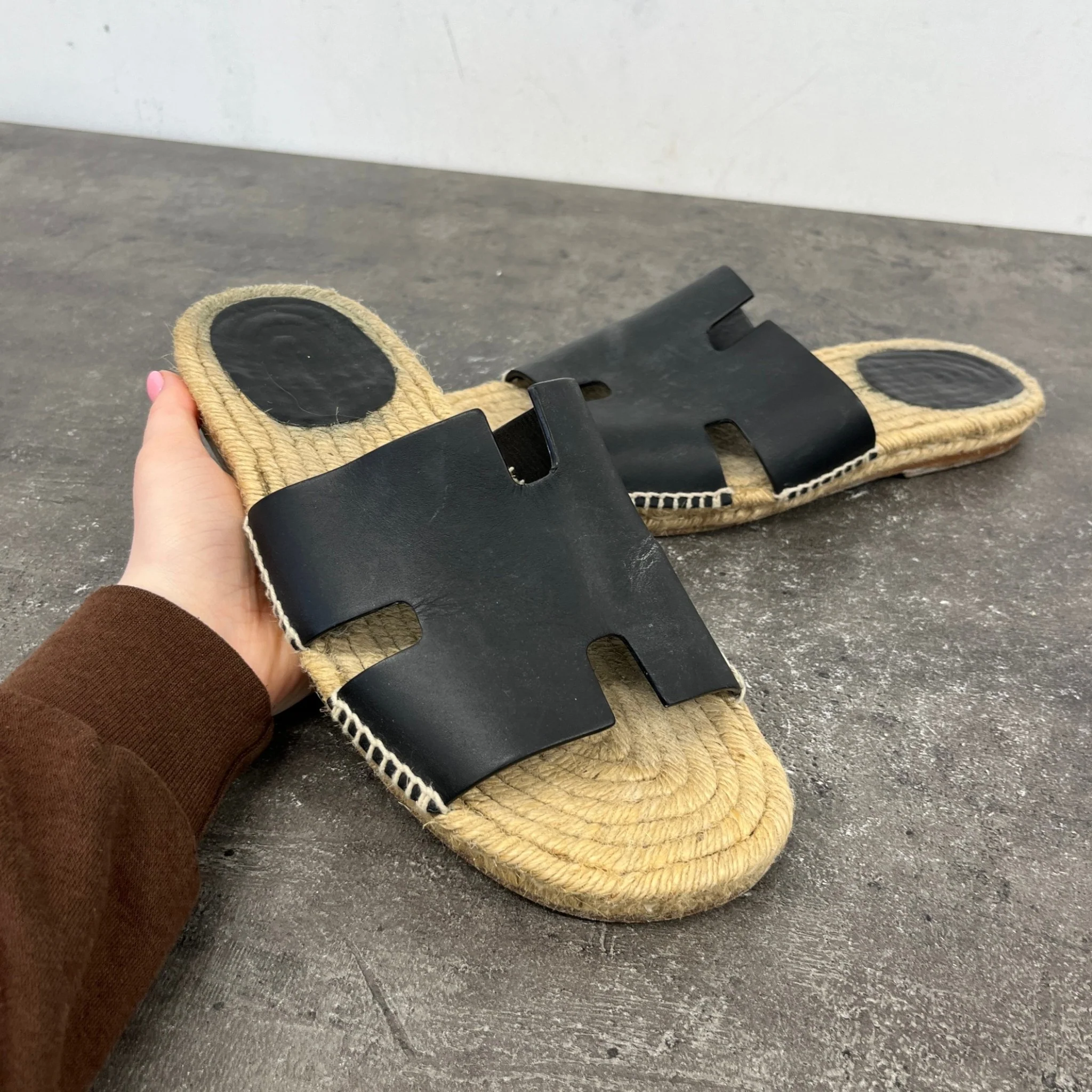 Men's Antigua Espadrille Sandals Black Size EU 42 / UK 8 - Image 11