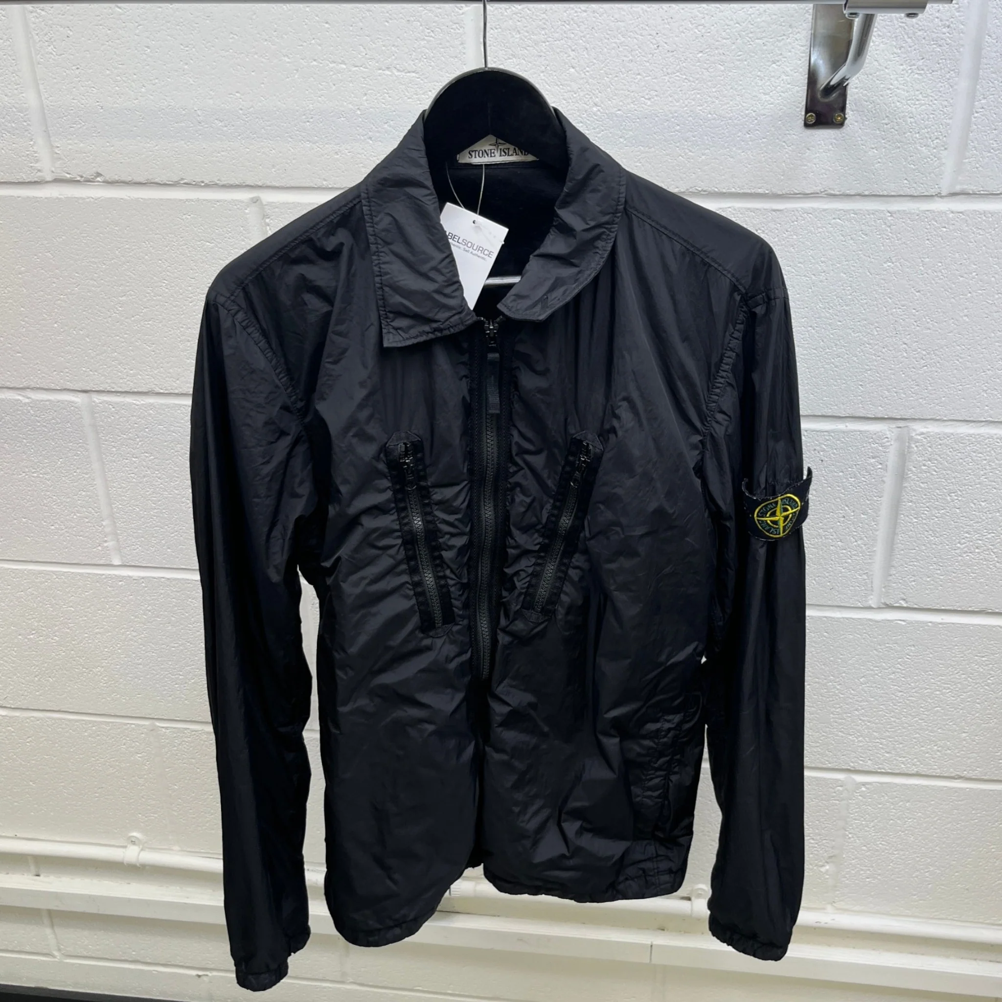 Men's Applique Logo Jacket Black Size M - Image 8