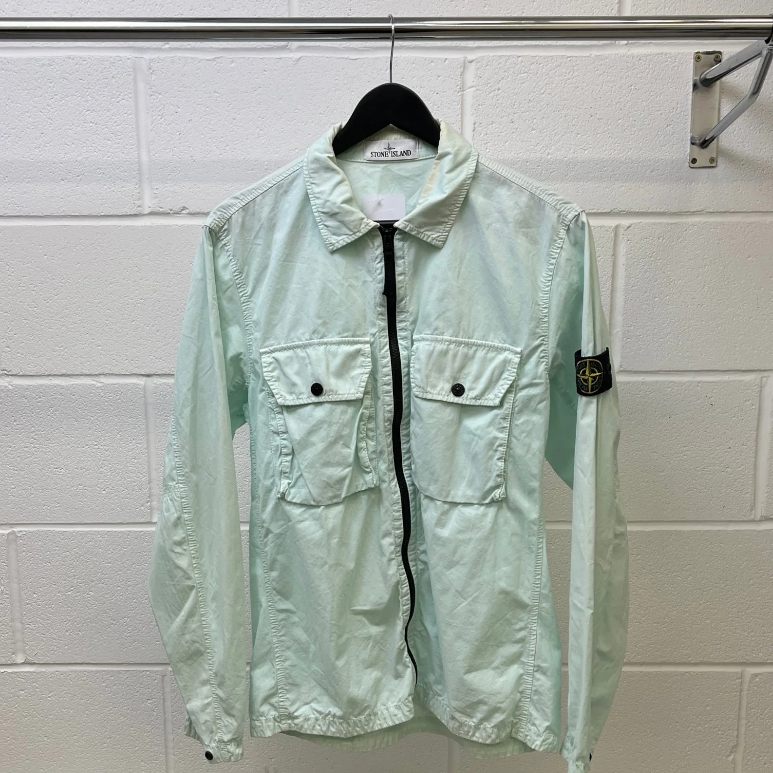 Men's Applique Logo OverShirt Green Size M - Image 9