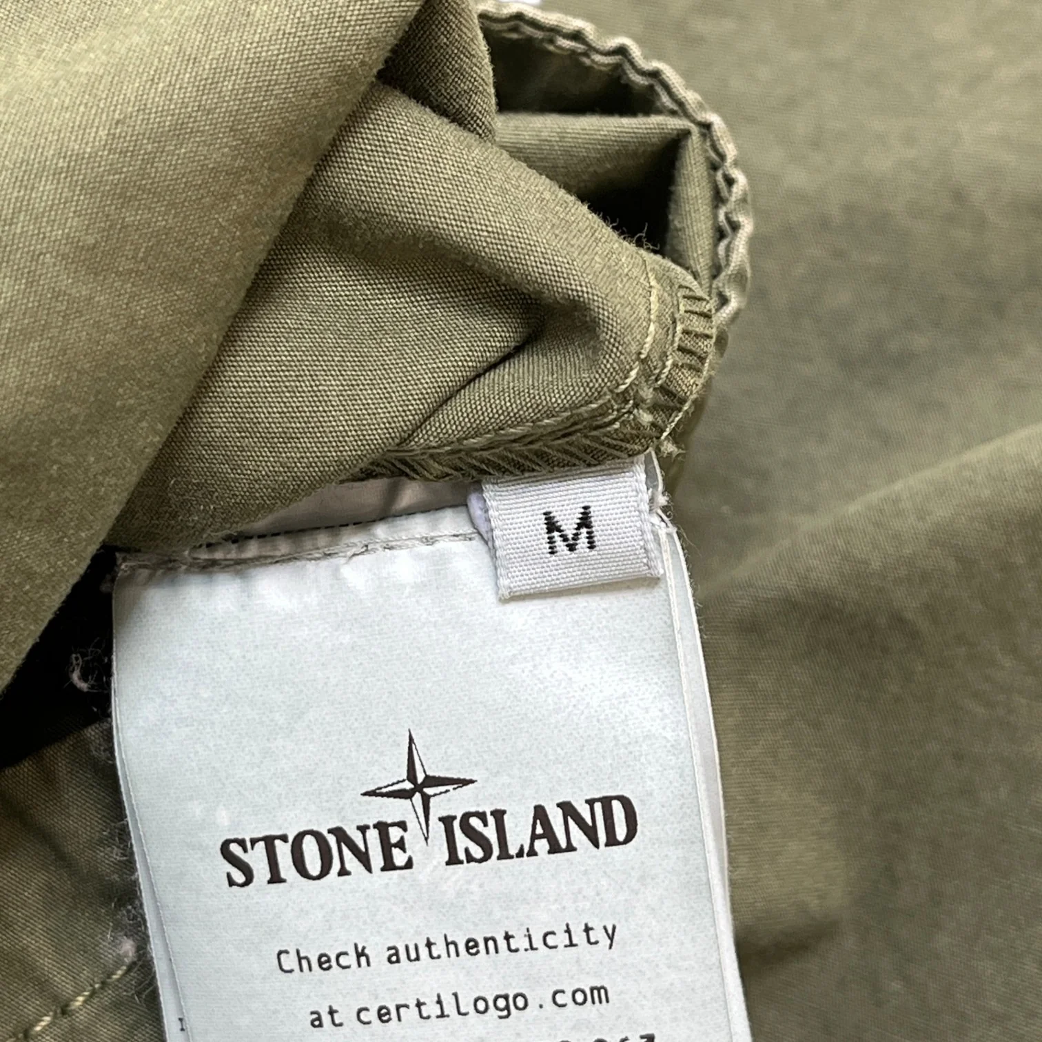 Men's Applique Logo OverShirt Khaki Size M - Image 8