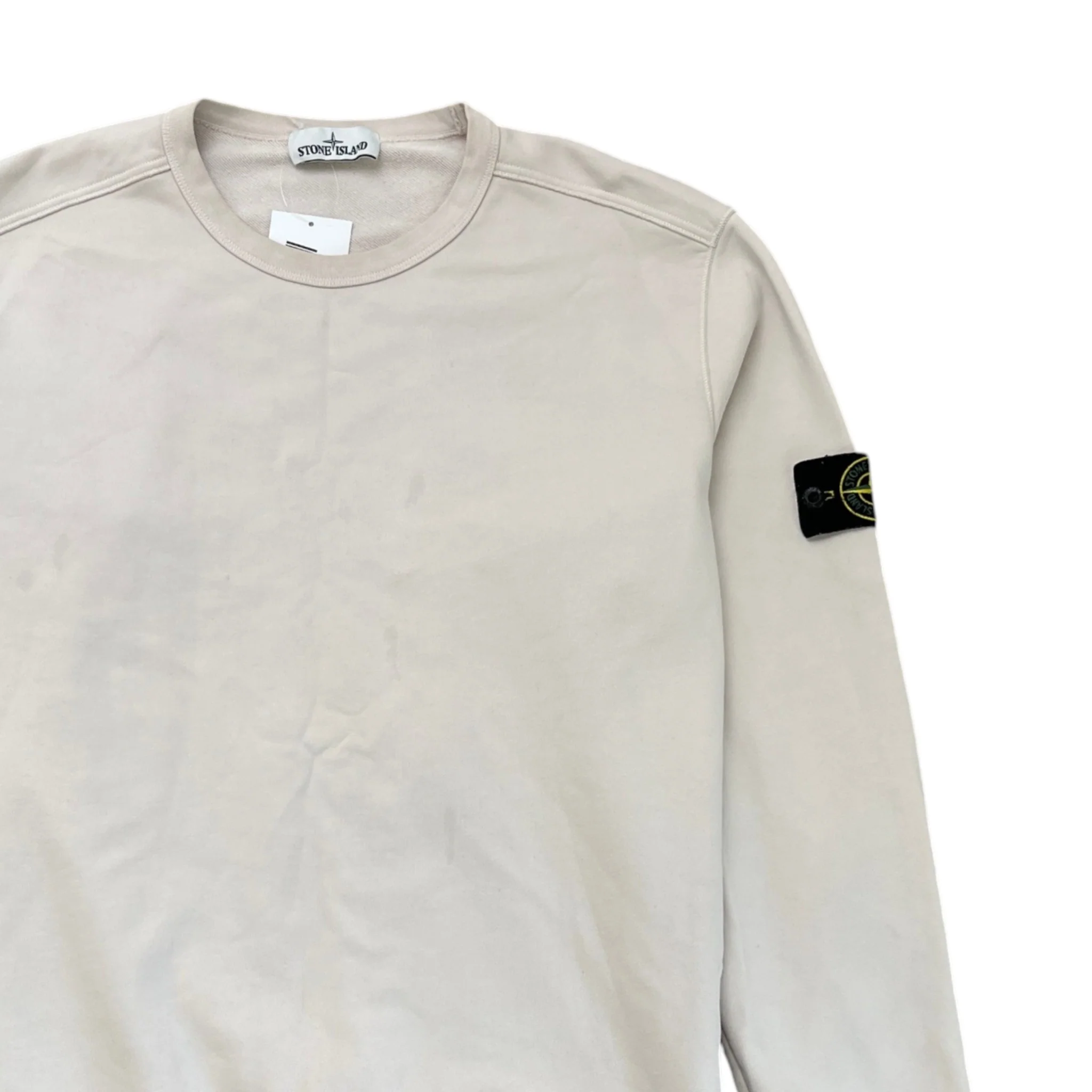 Men's Applique Logo Sweatshirt Beige Size XXXL - Image 3
