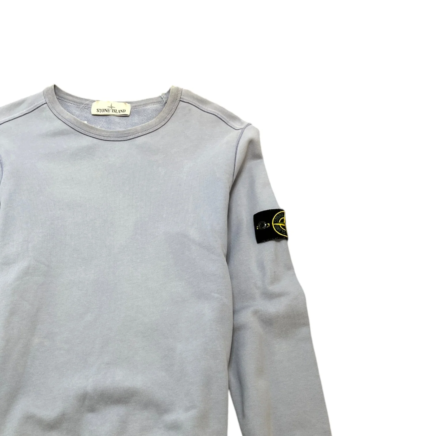 Men's Applique Logo Sweatshirt Blue Size S - Image 3