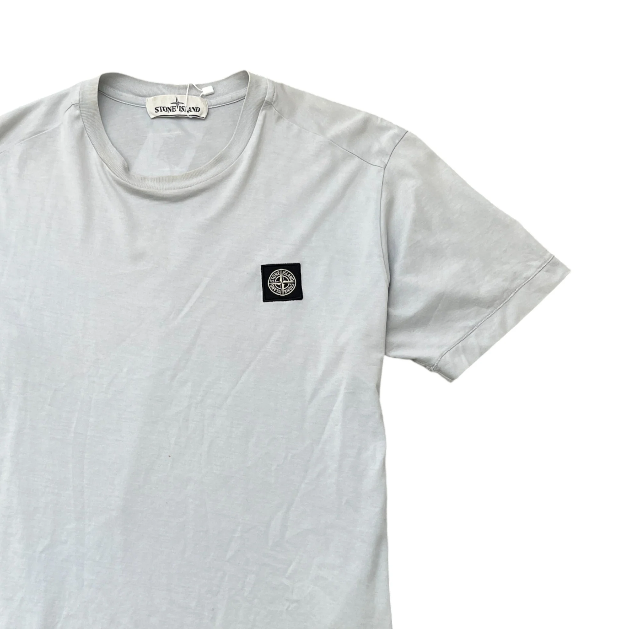Men's Applique Logo T-Shirt Blue Size S - Image 3