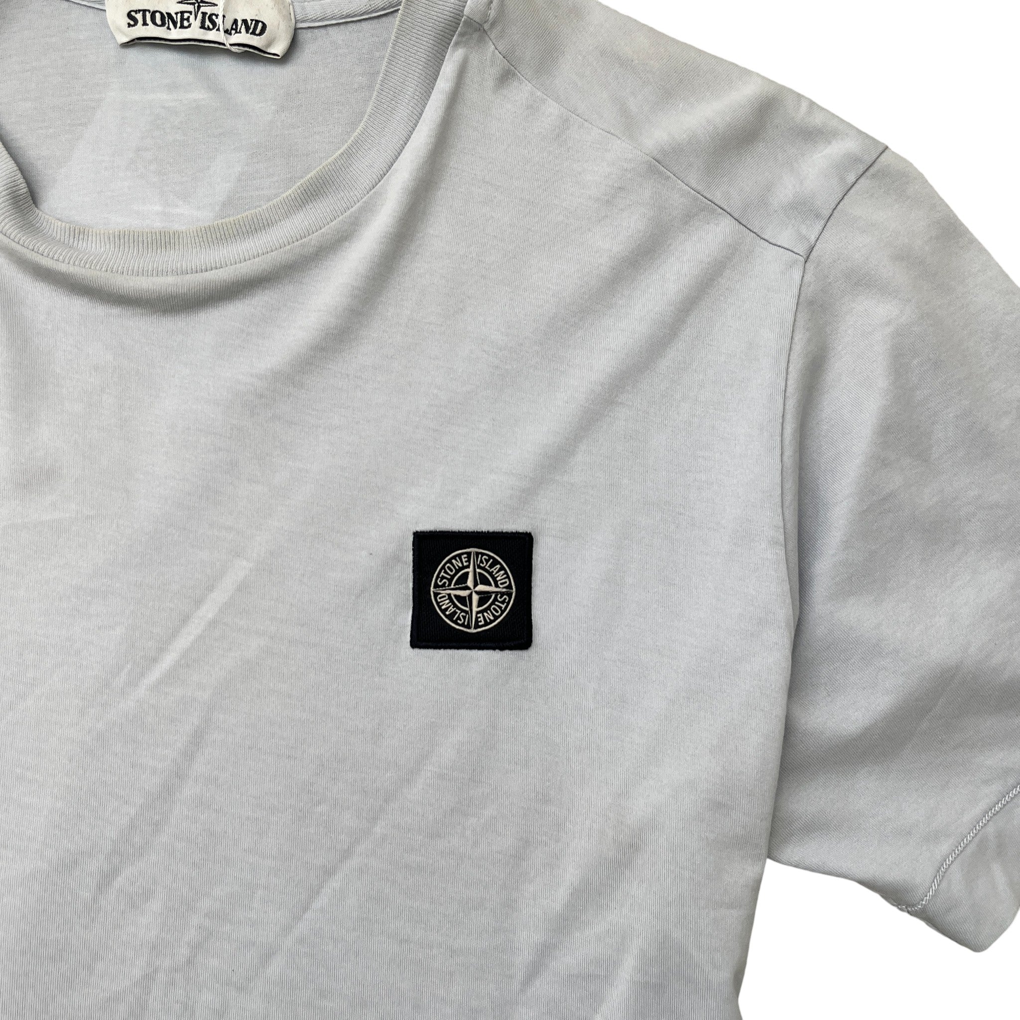 Men's Applique Logo T-Shirt Blue Size S - Image 5