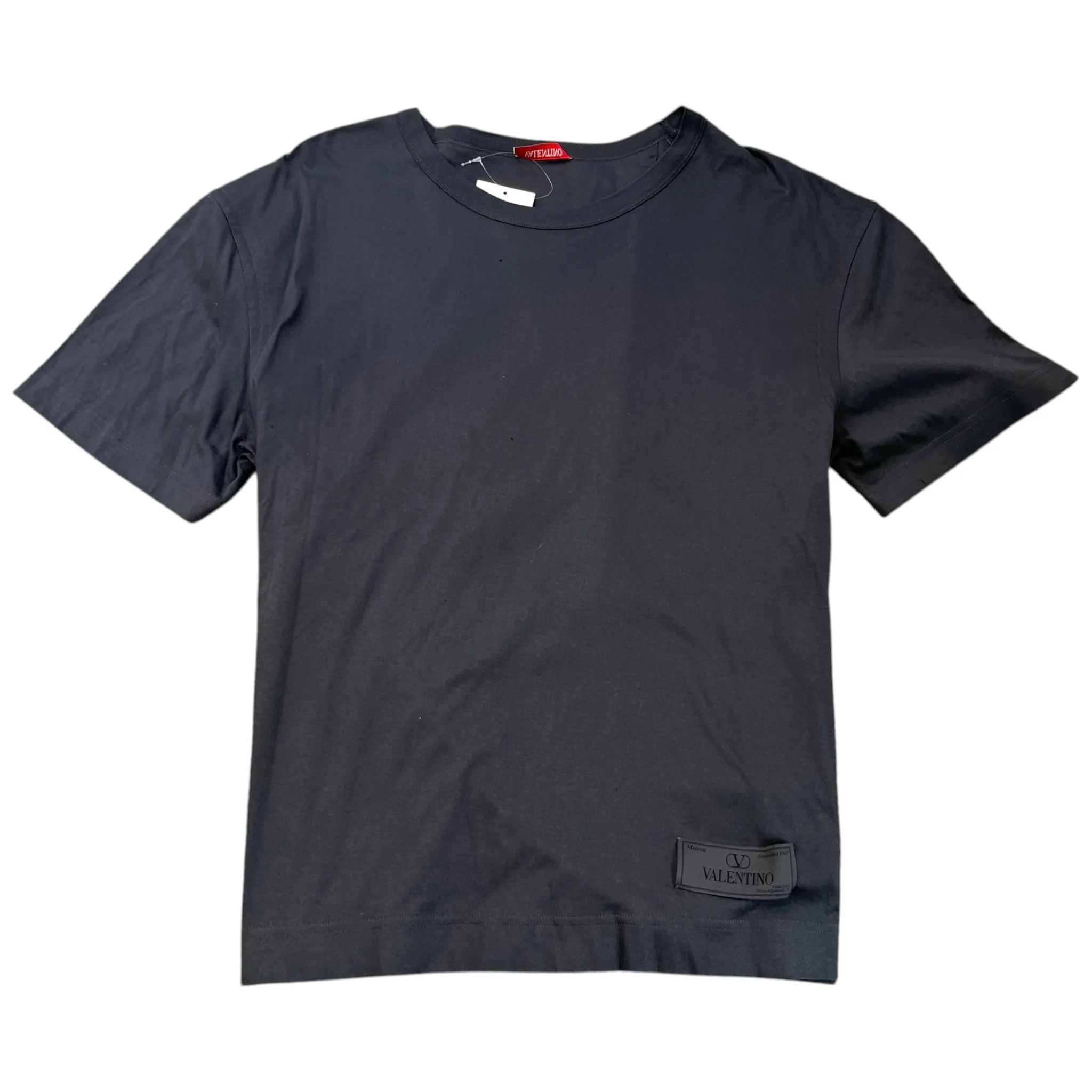 Men's Applique Logo T-Shirt Grey Size XXL