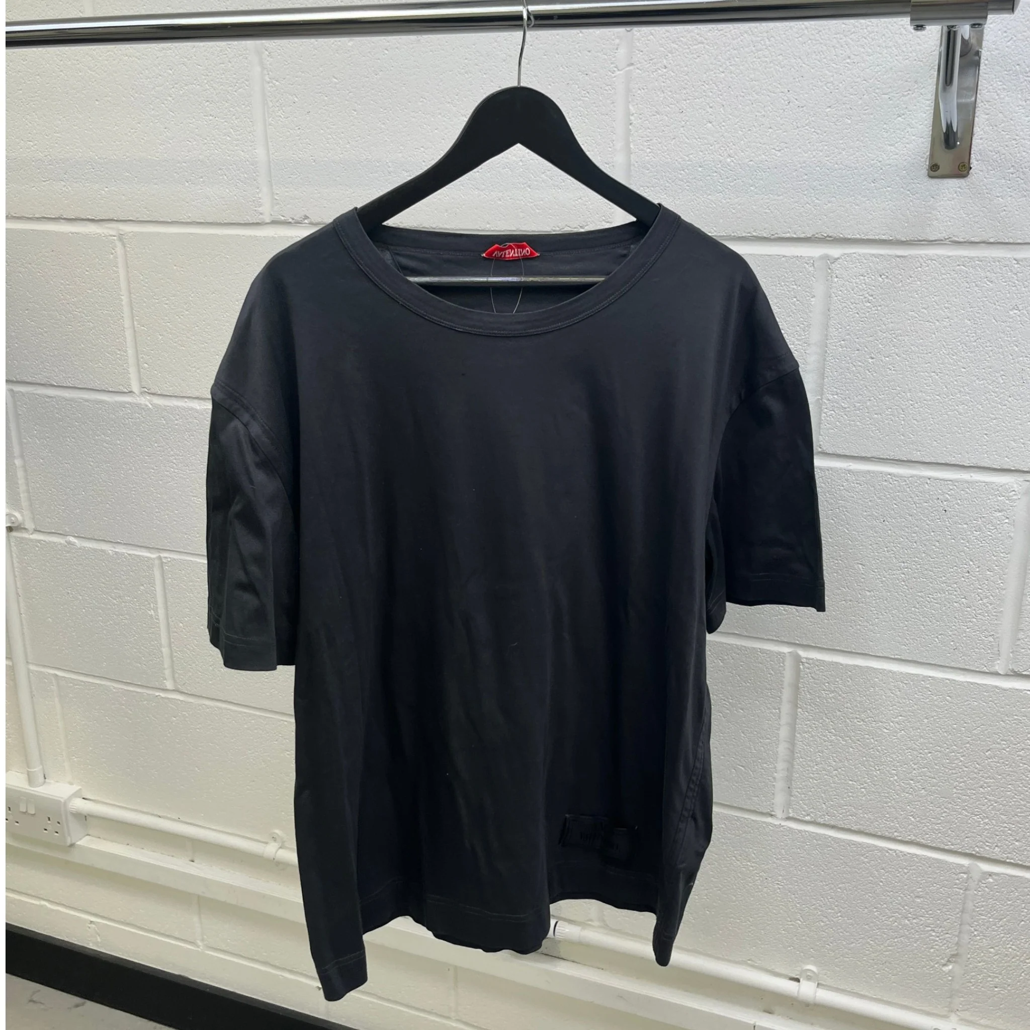 Men's Applique Logo T-Shirt Grey Size XXL - Image 8