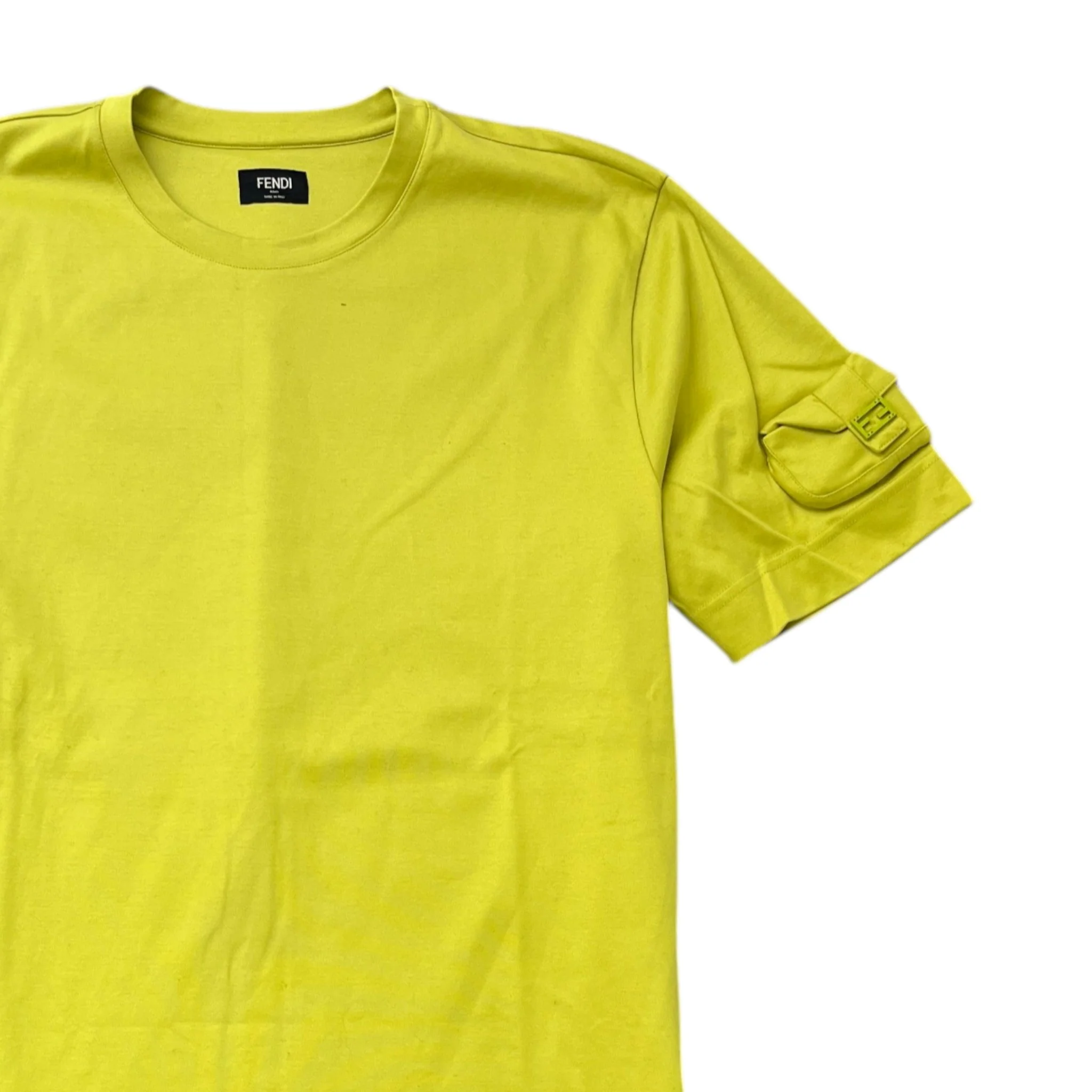 Men's Arm Pocket Logo T-Shirt Green Size M - Image 3