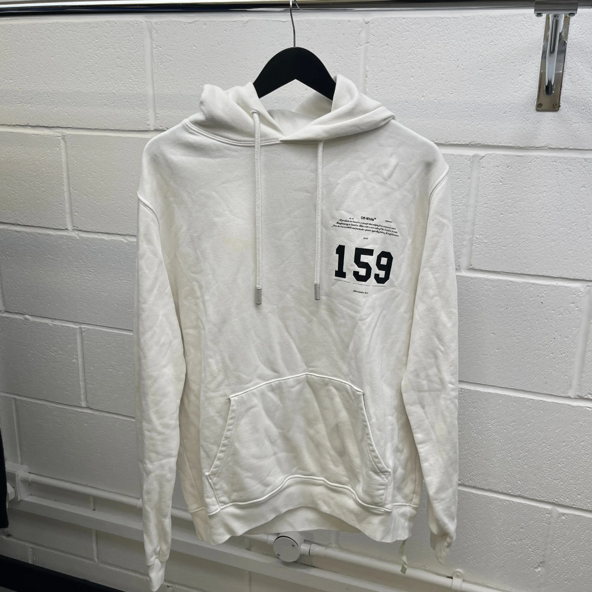 Men's Arrow Logo Hoodie White Size S - Image 8
