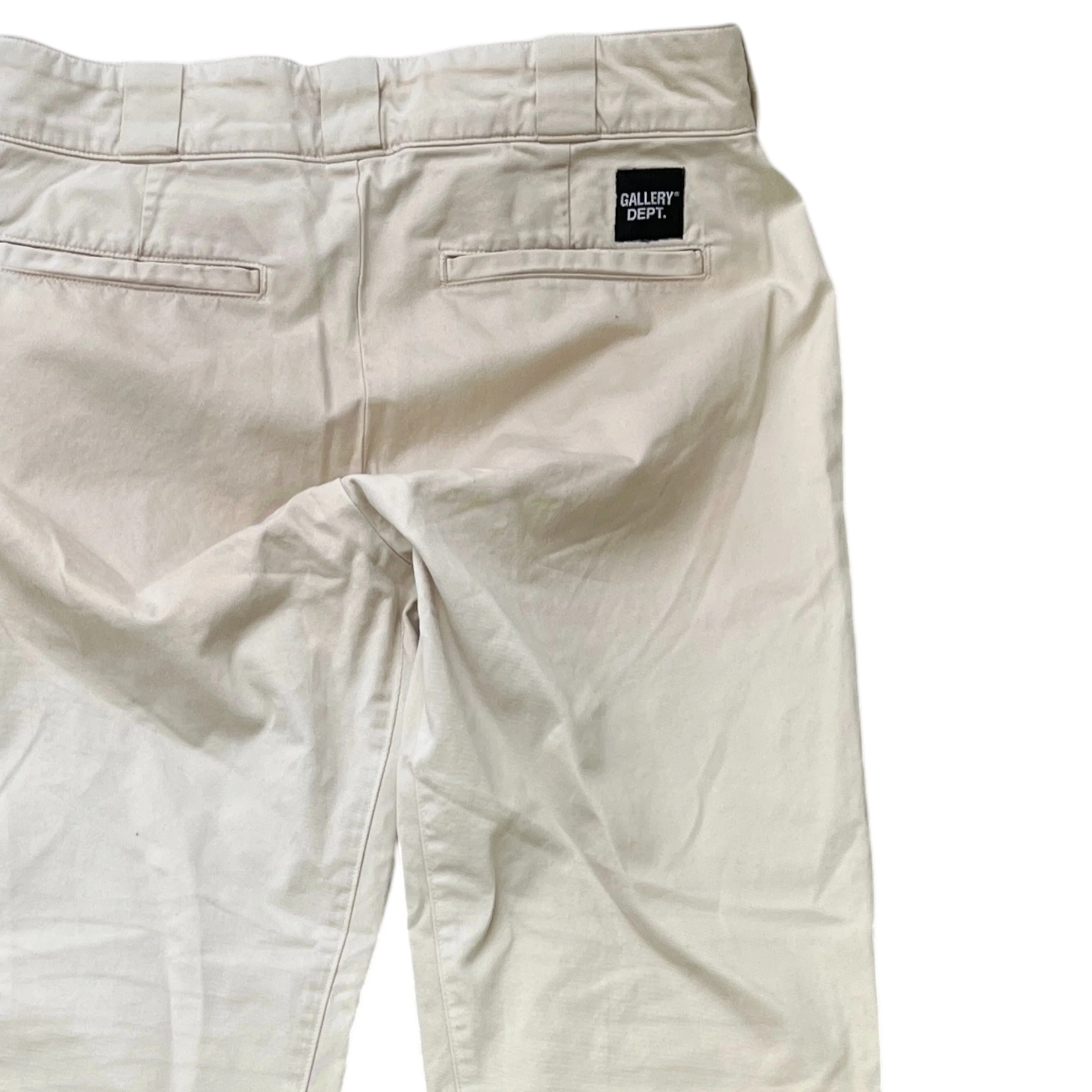 Men's Art On Display Distressed Trousers Cream Size Waist 32" - Image 4