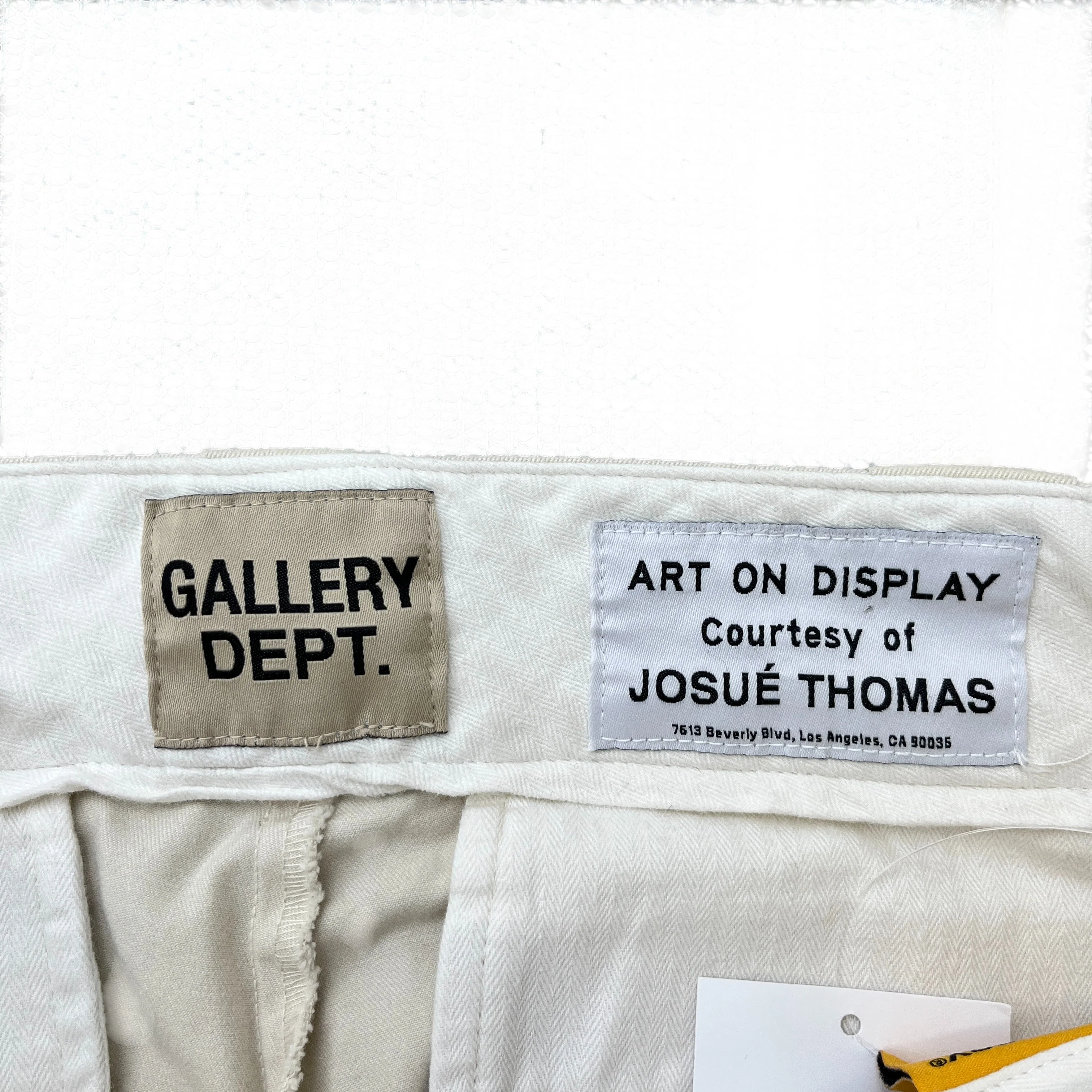 Men's Art On Display Distressed Trousers Cream Size Waist 32" - Image 5