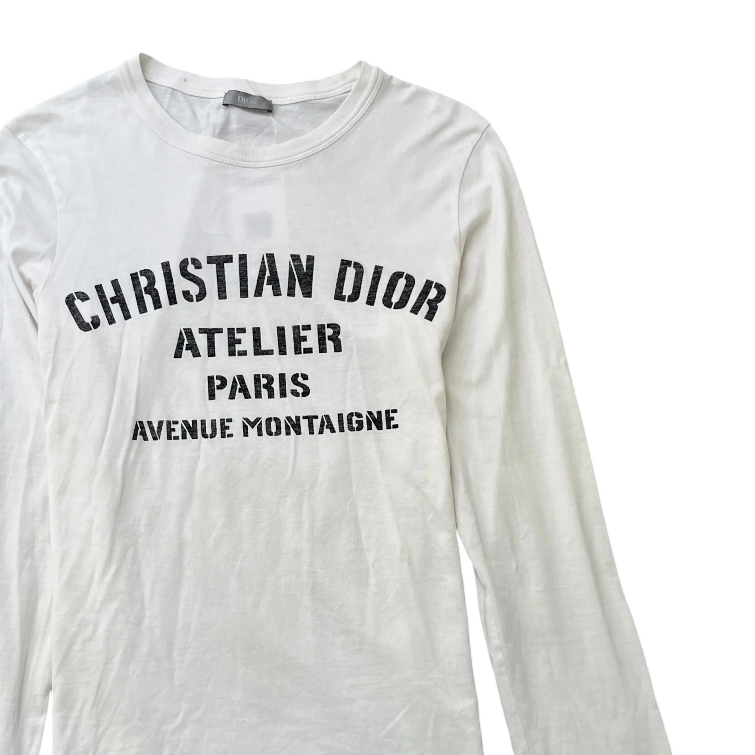 Men's Atelier Logo Long Sleeve T-Shirt White Size M - Image 3
