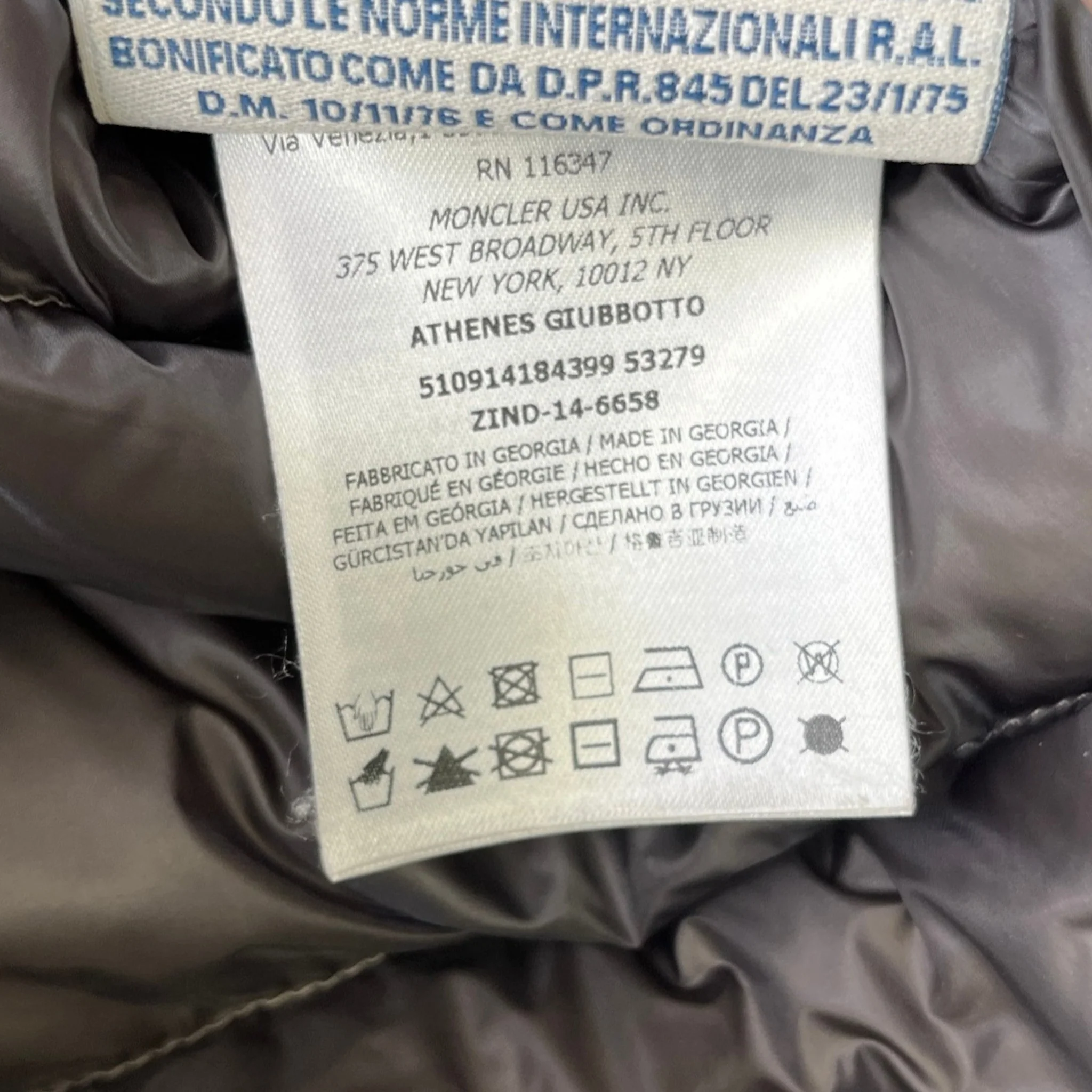 Men's Athenes Down Jacket Beige Size 5 / XXL - Image 8