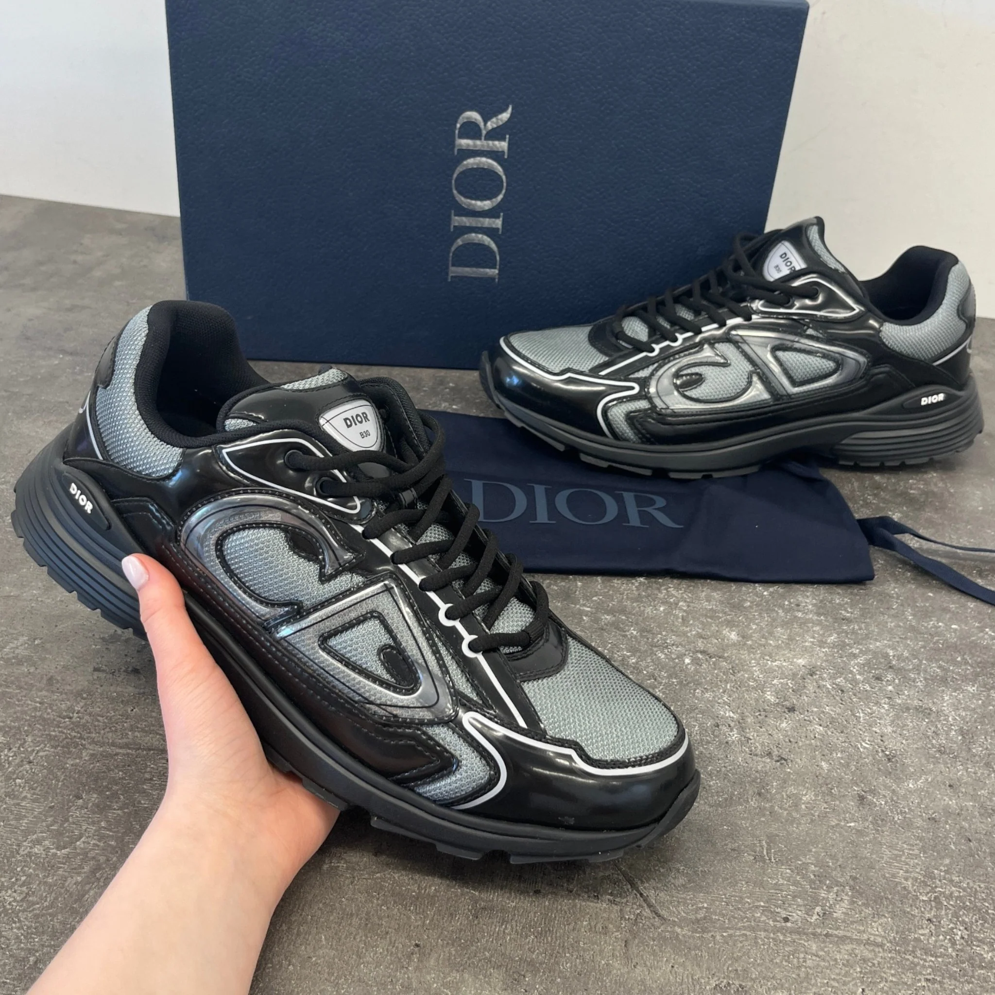 Men's B30 Low Trainers Black Size EU 46 / UK 12 - Image 13
