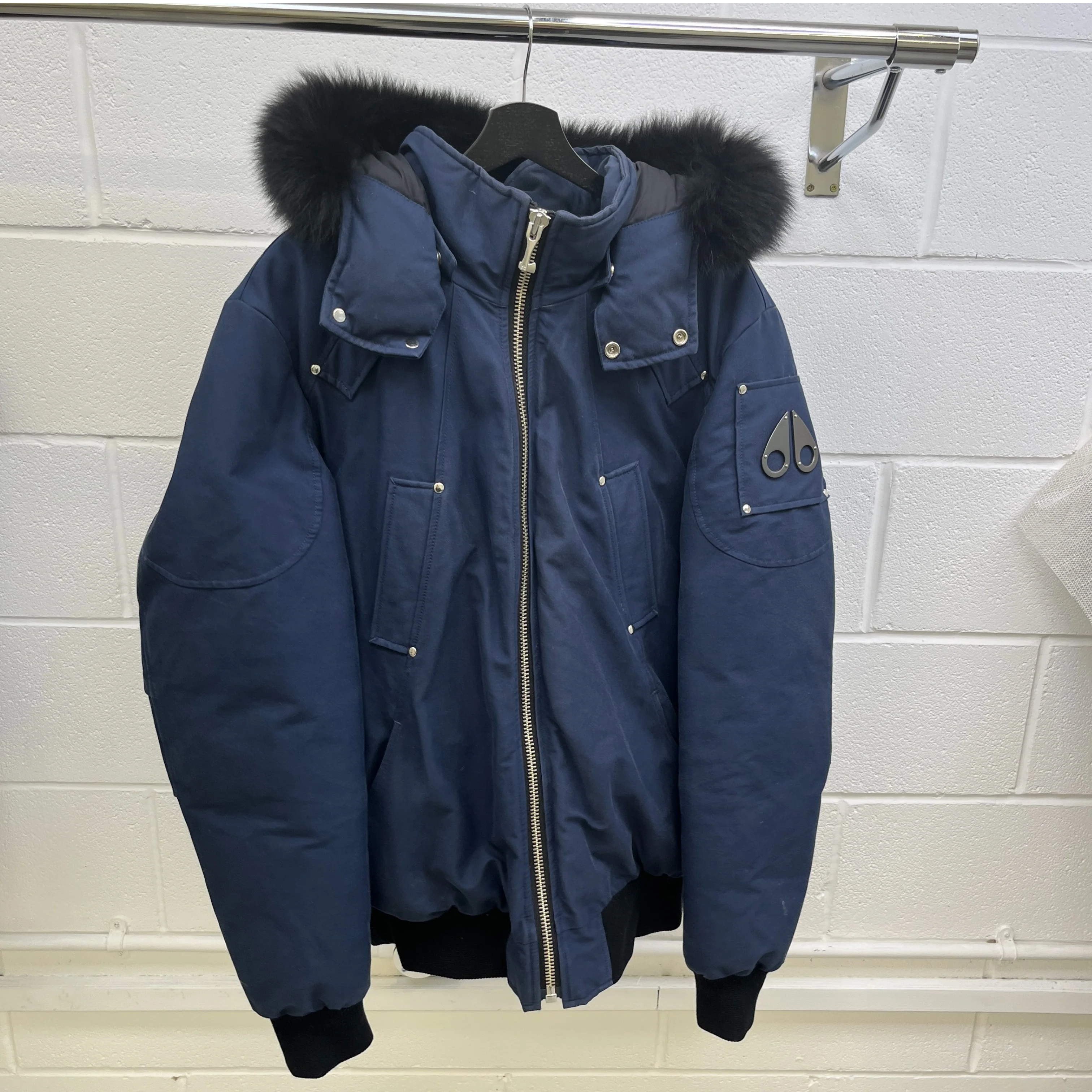 Men's Ballistic Bomber Down Jacket Navy Size XL - Image 10