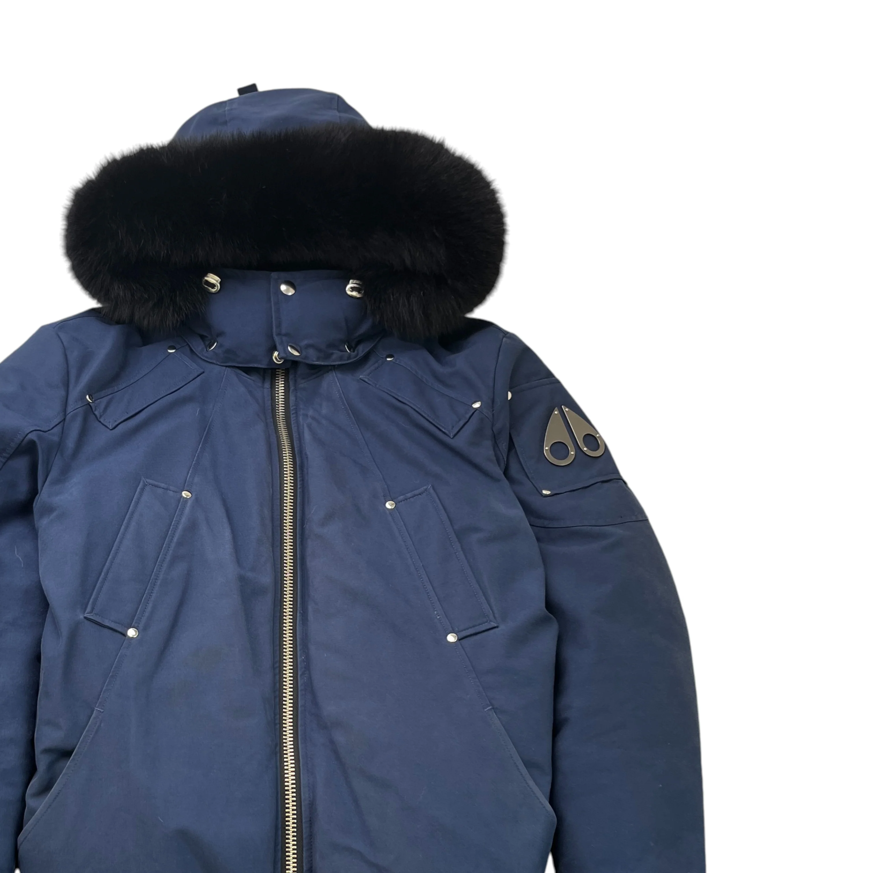 Men's Ballistic Bomber Down Jacket Navy Size XL - Image 3