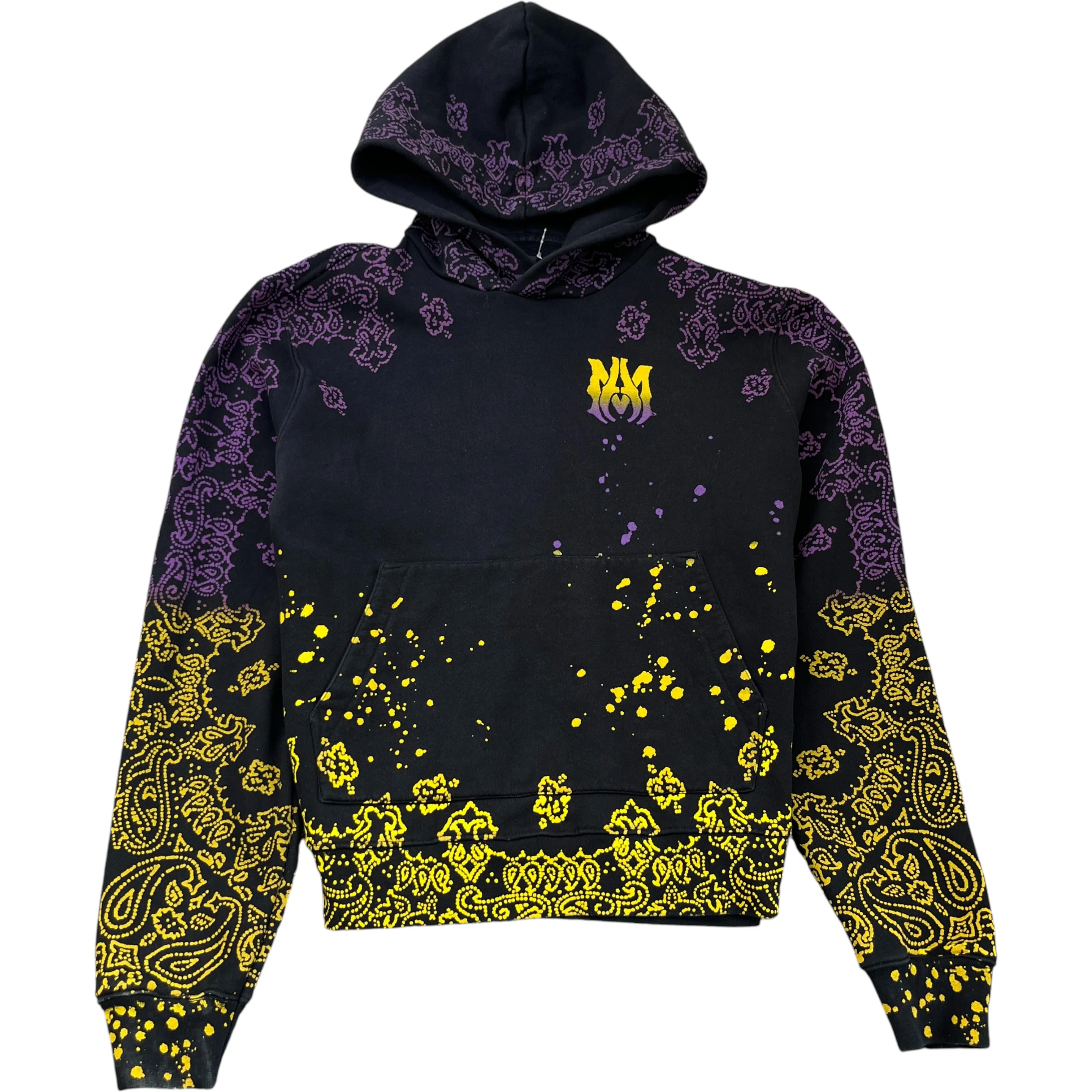 Men's Bandana Bleach Hoodie Black Size M