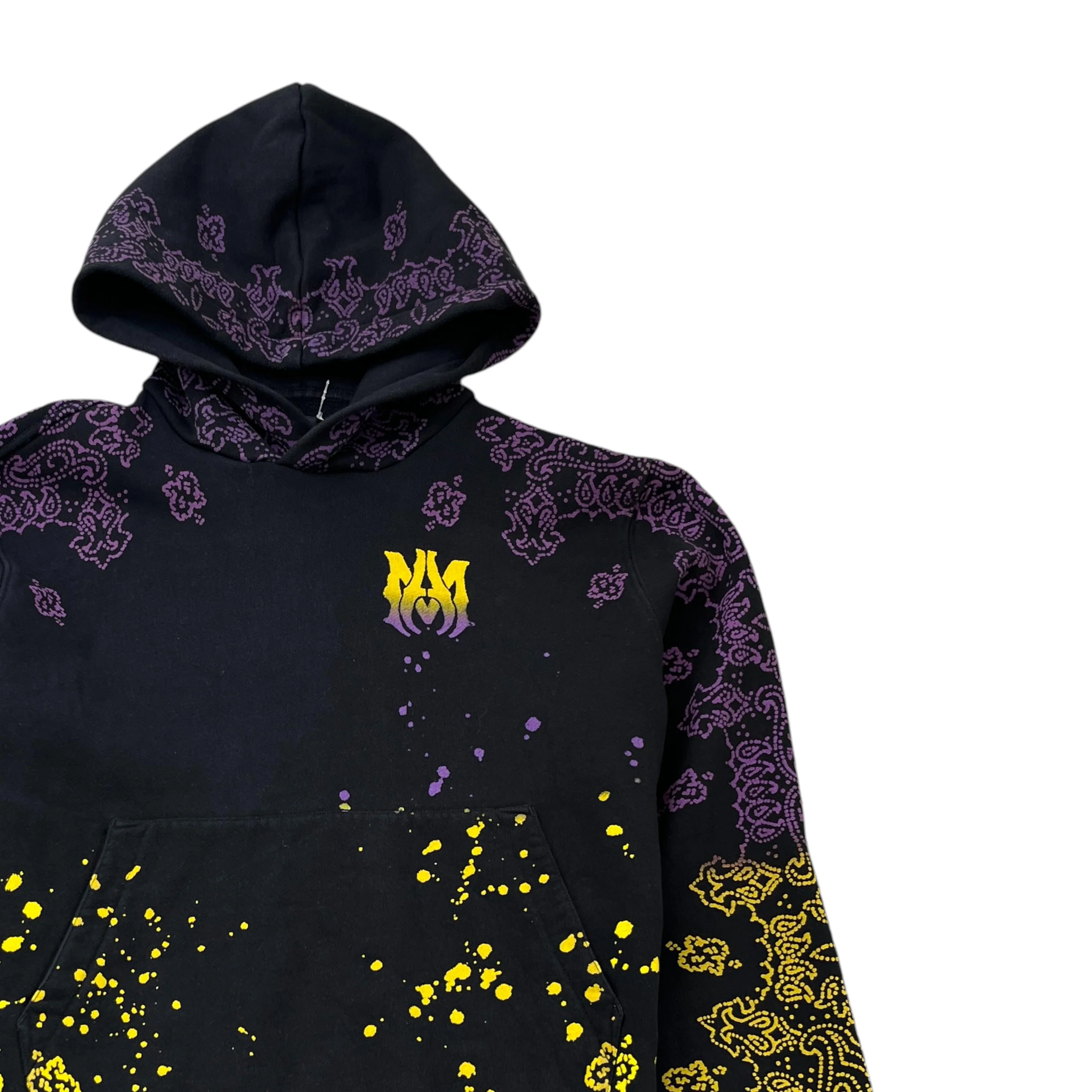 Men's Bandana Bleach Hoodie Black Size M - Image 3