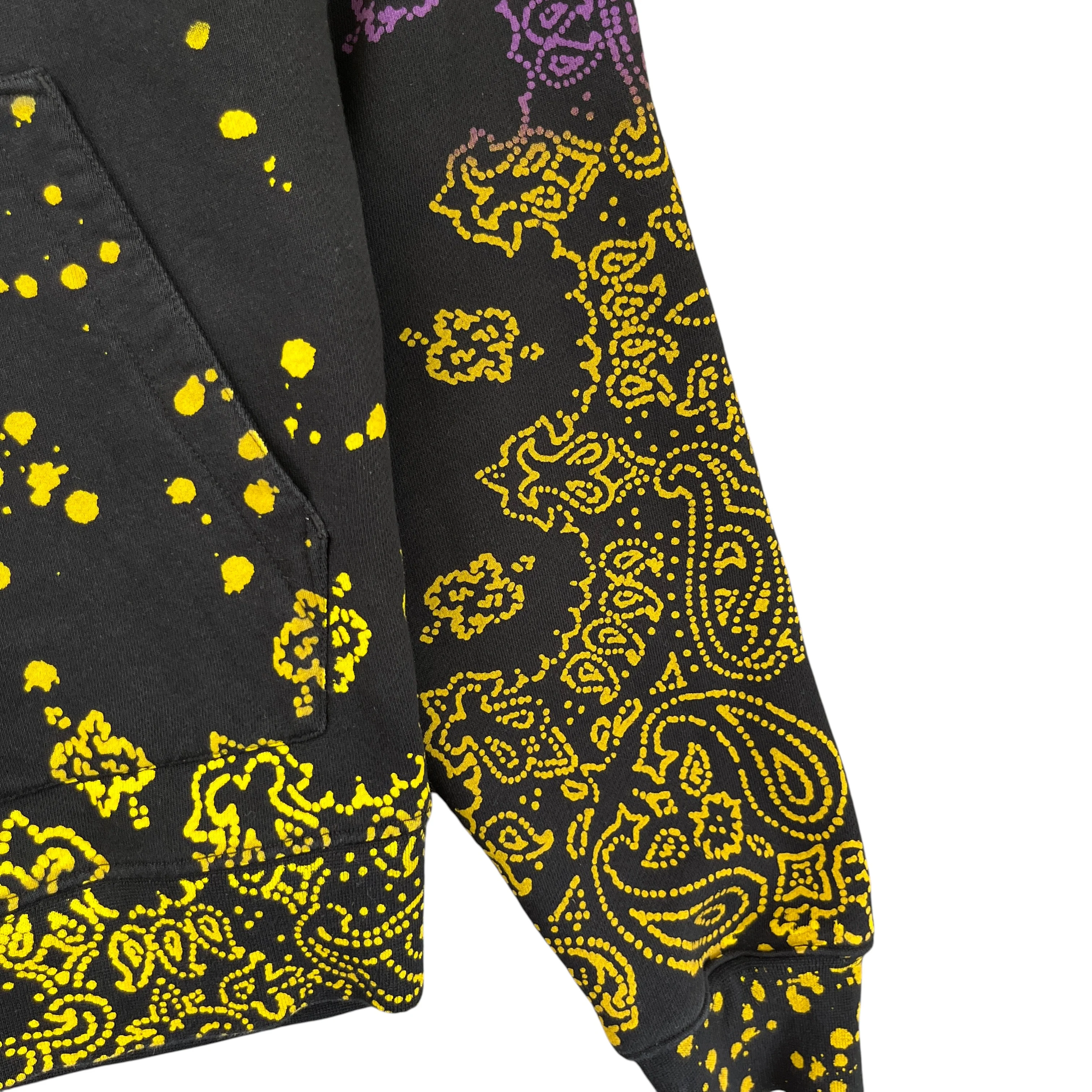 Men's Bandana Bleach Hoodie Black Size M - Image 5