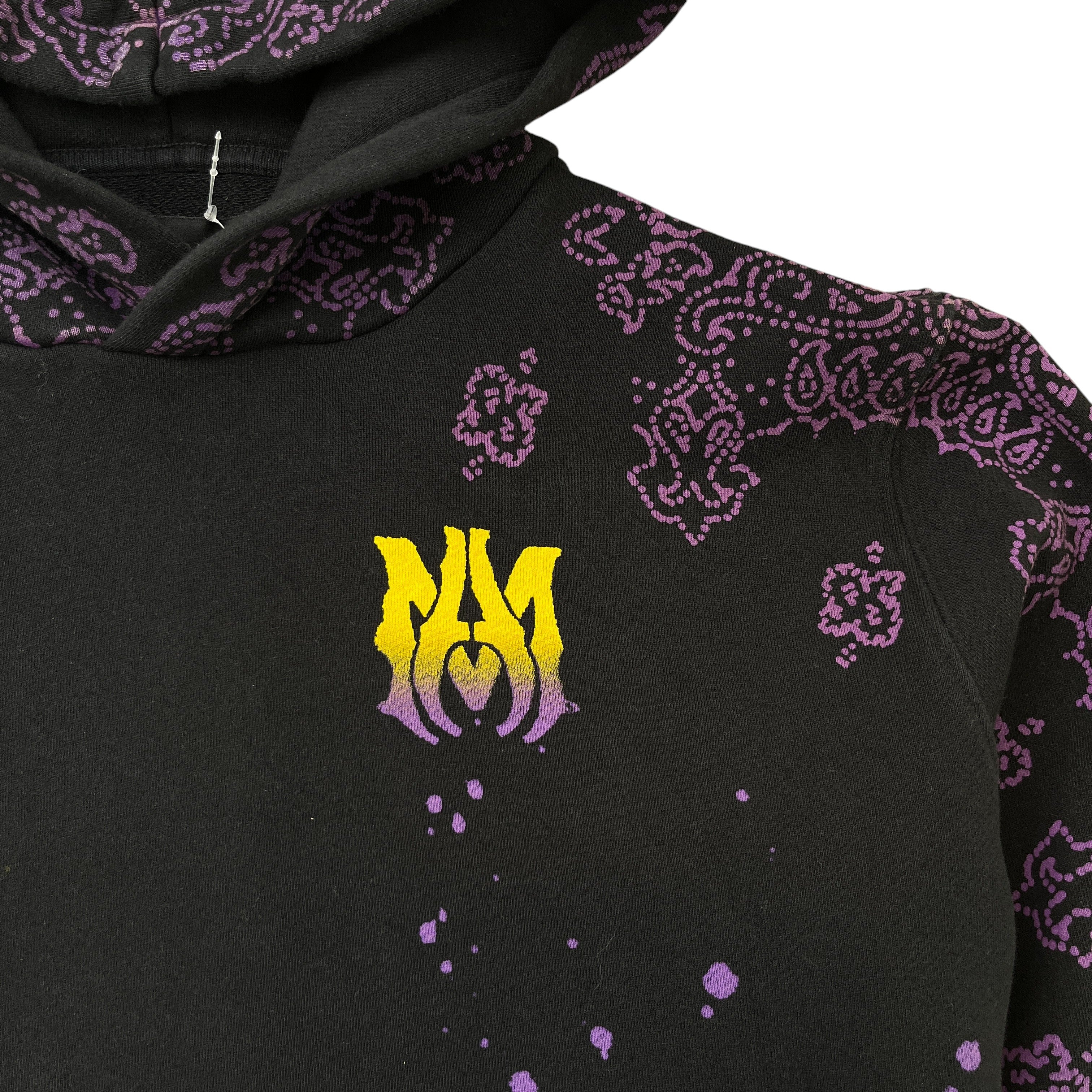 Men's Bandana Bleach Hoodie Black Size M - Image 6