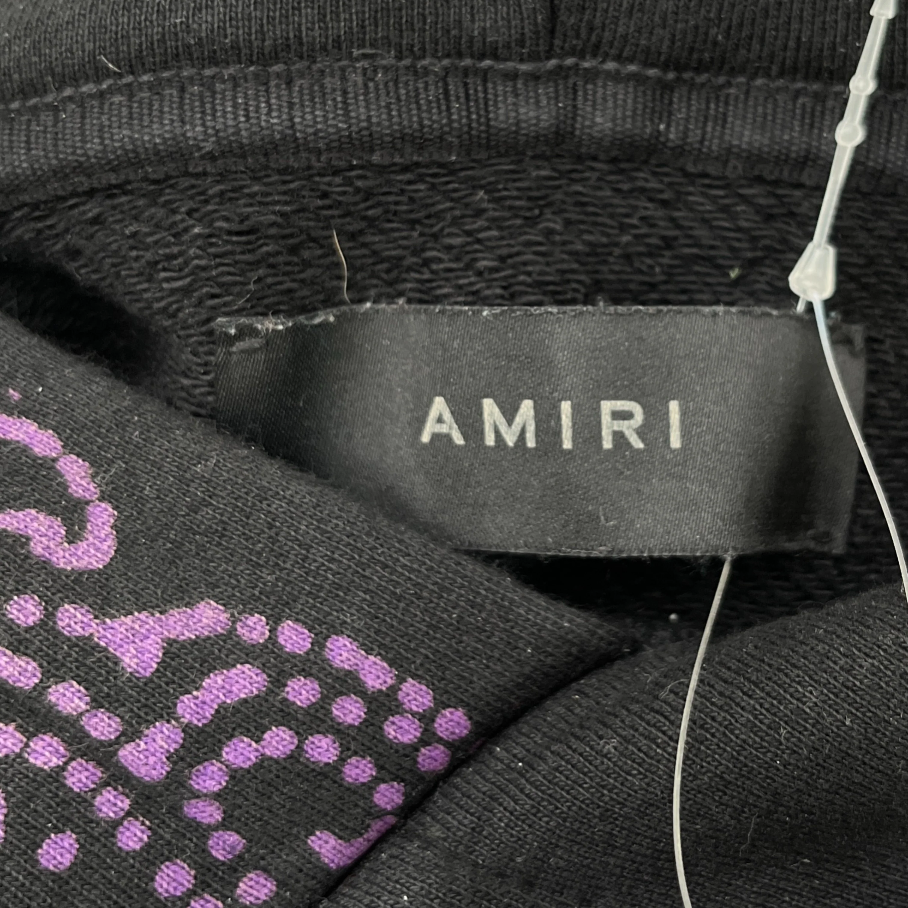 Men's Bandana Bleach Hoodie Black Size M - Image 8