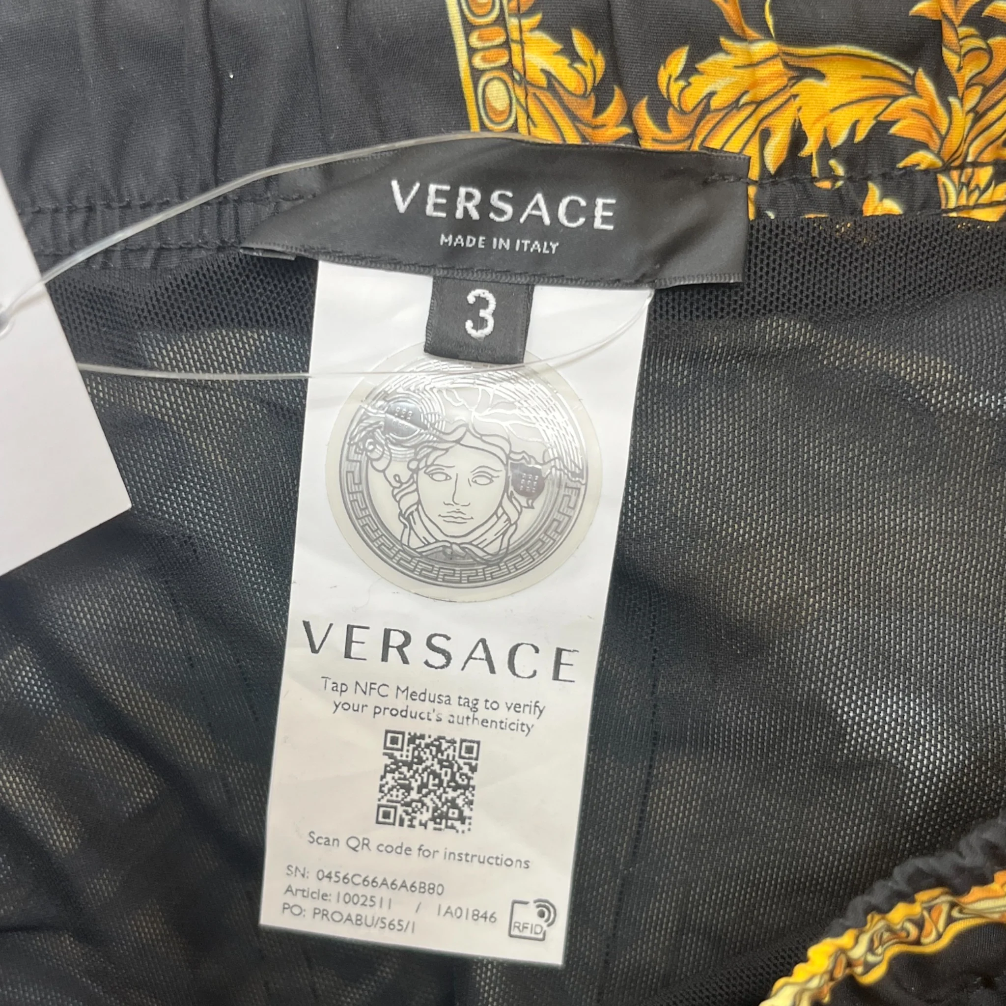 Men's Barocco Swim Shorts Black Size XS - Image 6