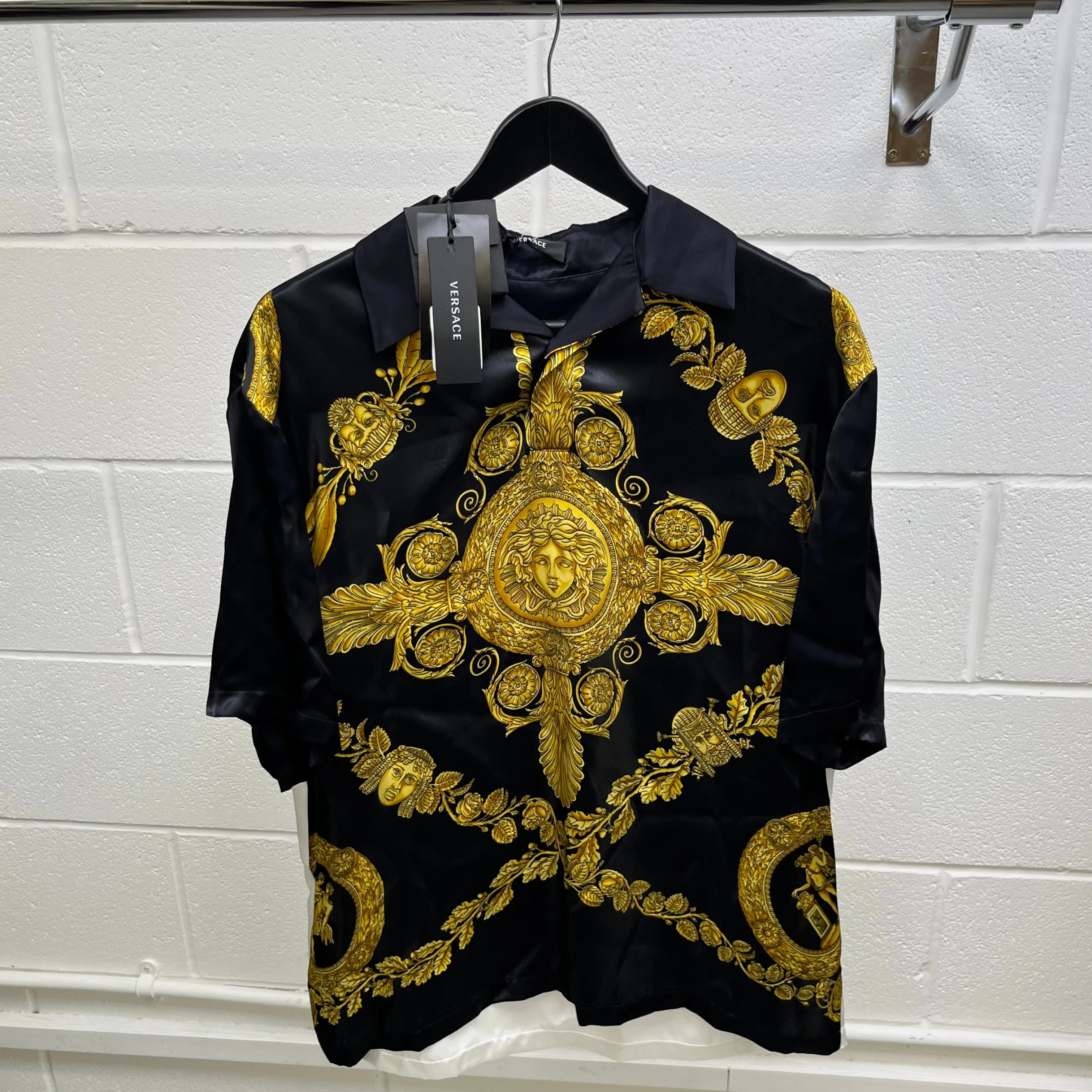 Men's Baroque Print Shirt Black Size IT 46 / UK S - Image 9
